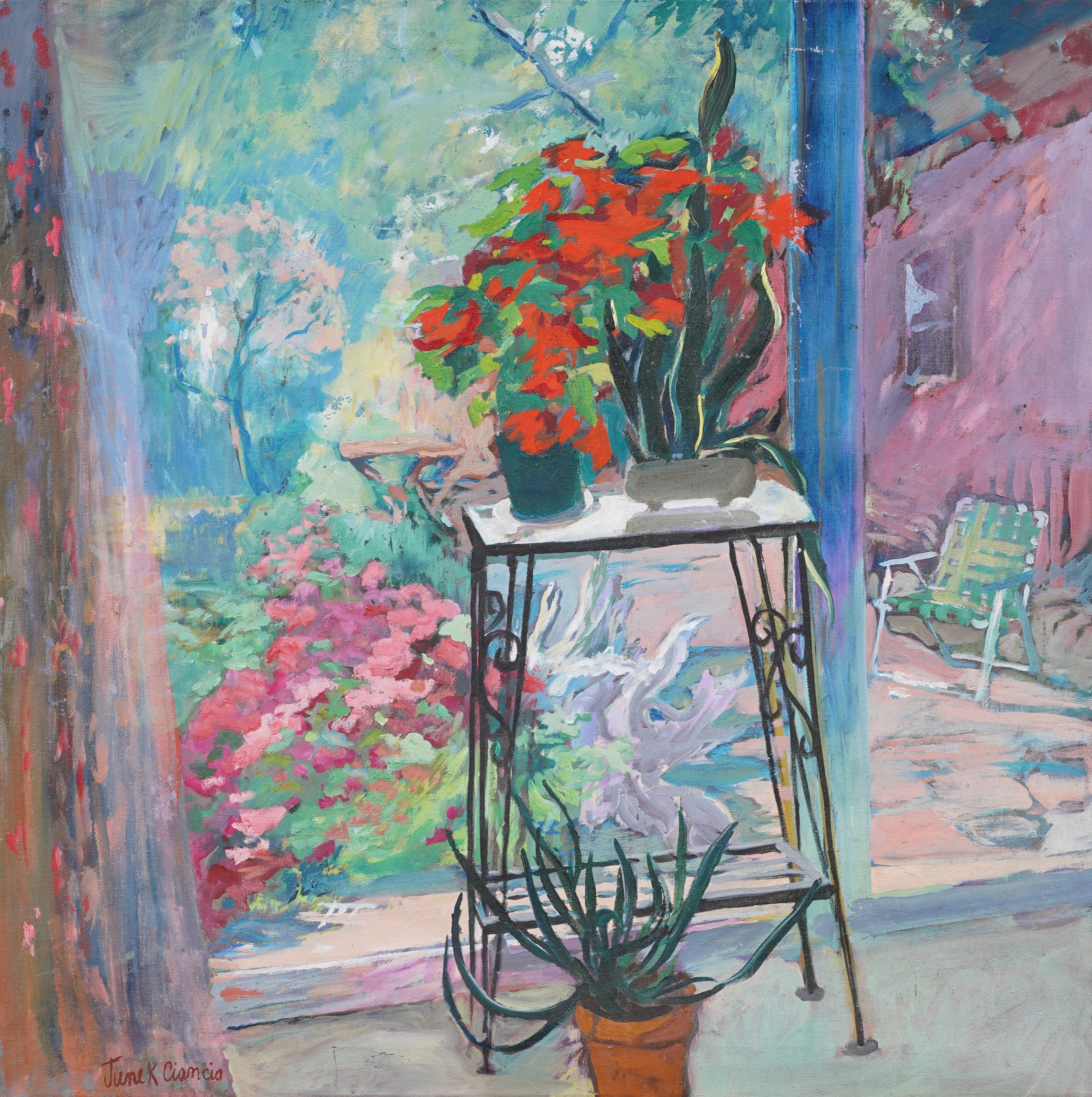 Antique American Impressionist Hamptons Summer Flower Still Life Oil Painting 1