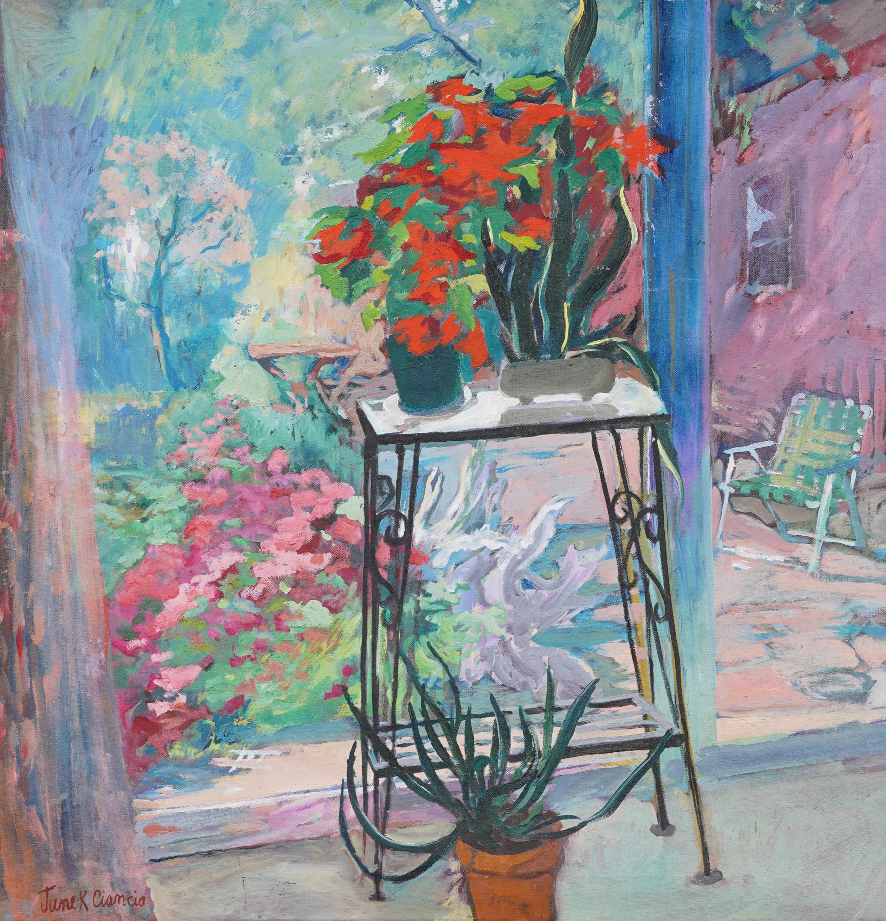 Antique American Impressionist Hamptons Summer Flower Still Life Oil Painting 3