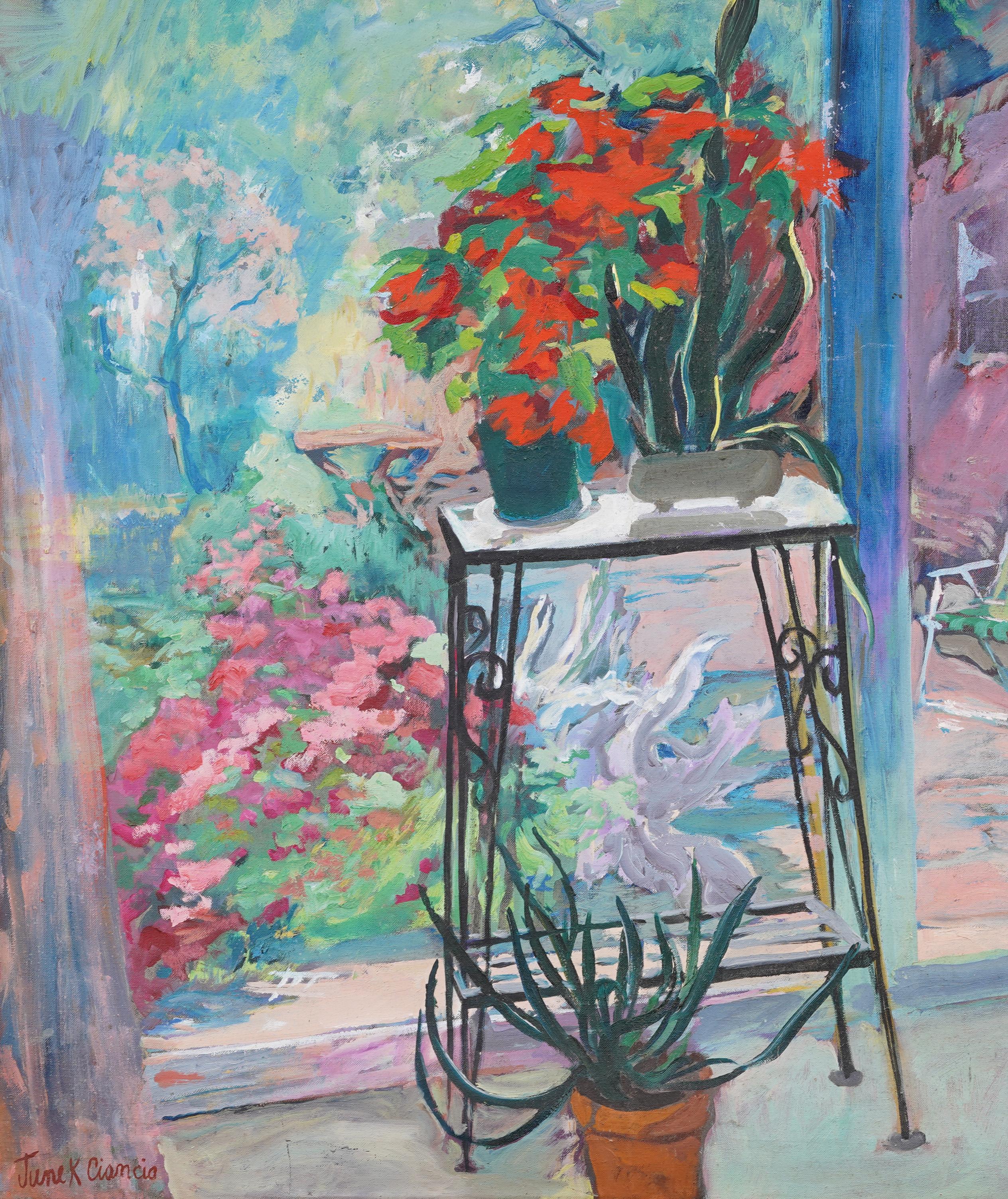 Antique American Impressionist Hamptons Summer Flower Still Life Oil Painting 4