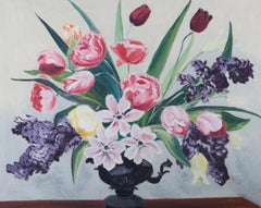 June Conning Barker - 1957 Oil, Floral Still Life
