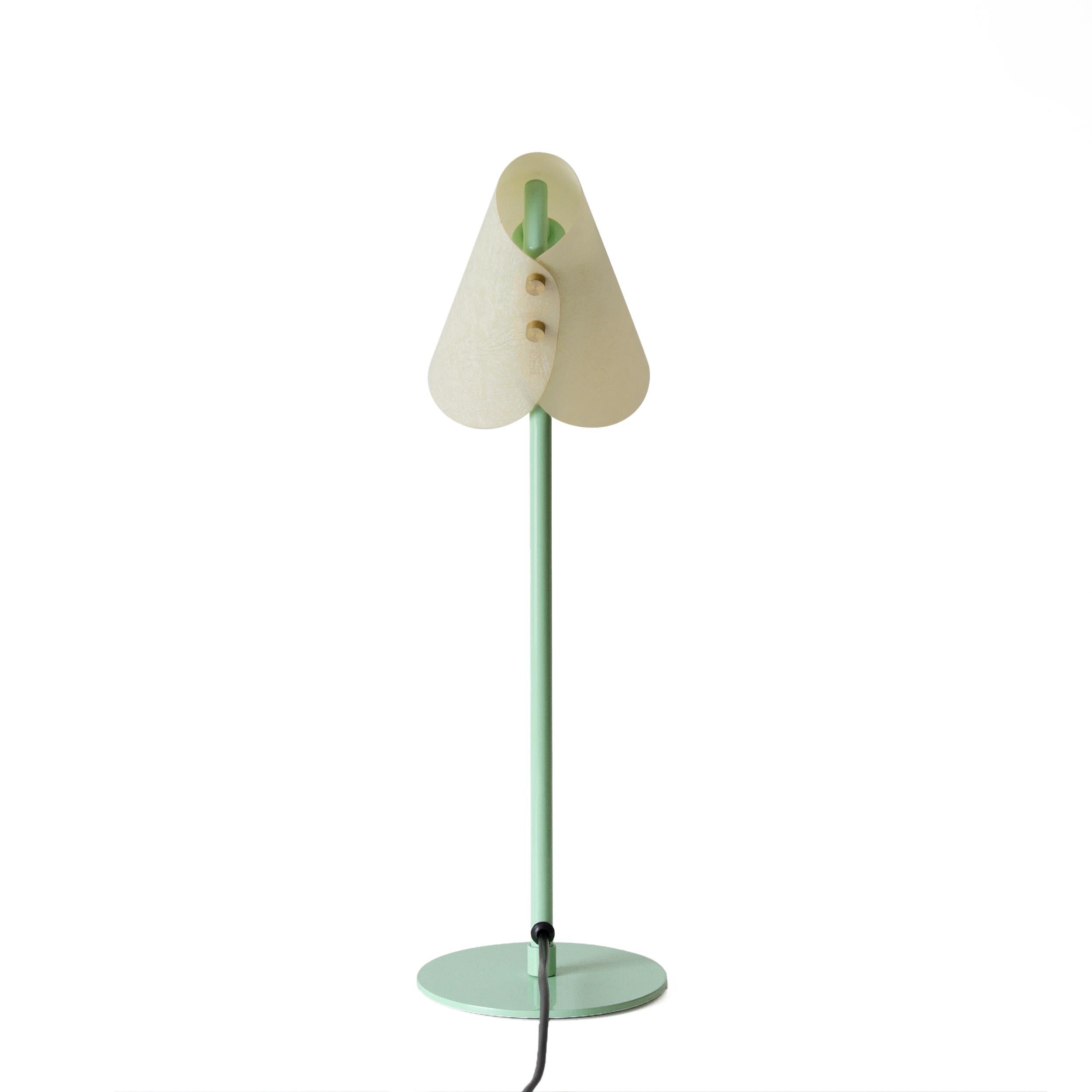 Turkish Metal & Parchment Desk Lamp, Mint Green, June, Inspired by Handmaid's Tale