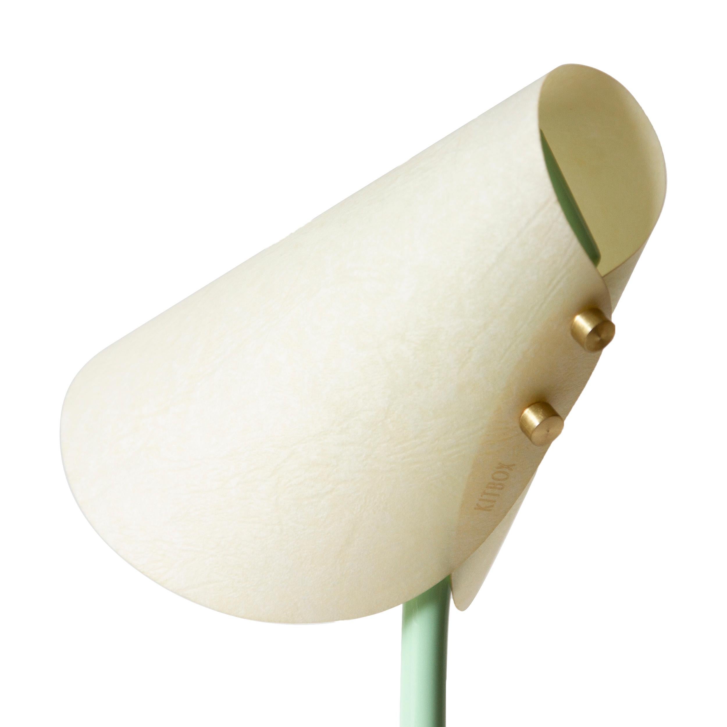 Metal & Parchment Desk Lamp, Mint Green, June, Inspired by Handmaid's Tale In New Condition In Mugla, Bodrum