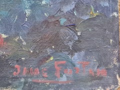 French Impressionist Interior View, Floral Abundance, View From A Window. Oil.