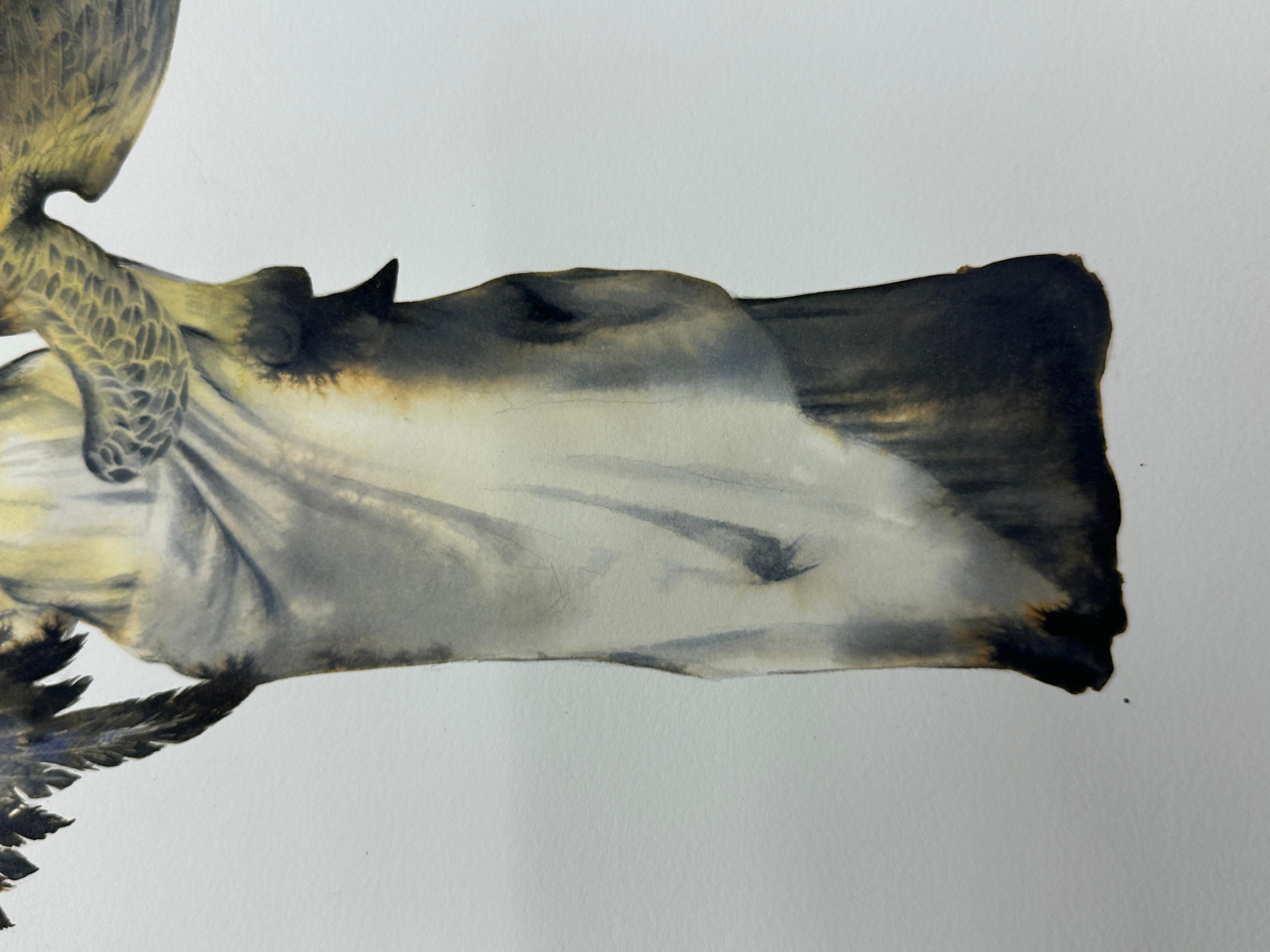 Aerie II - Figurative Painting Gris de June Glasson