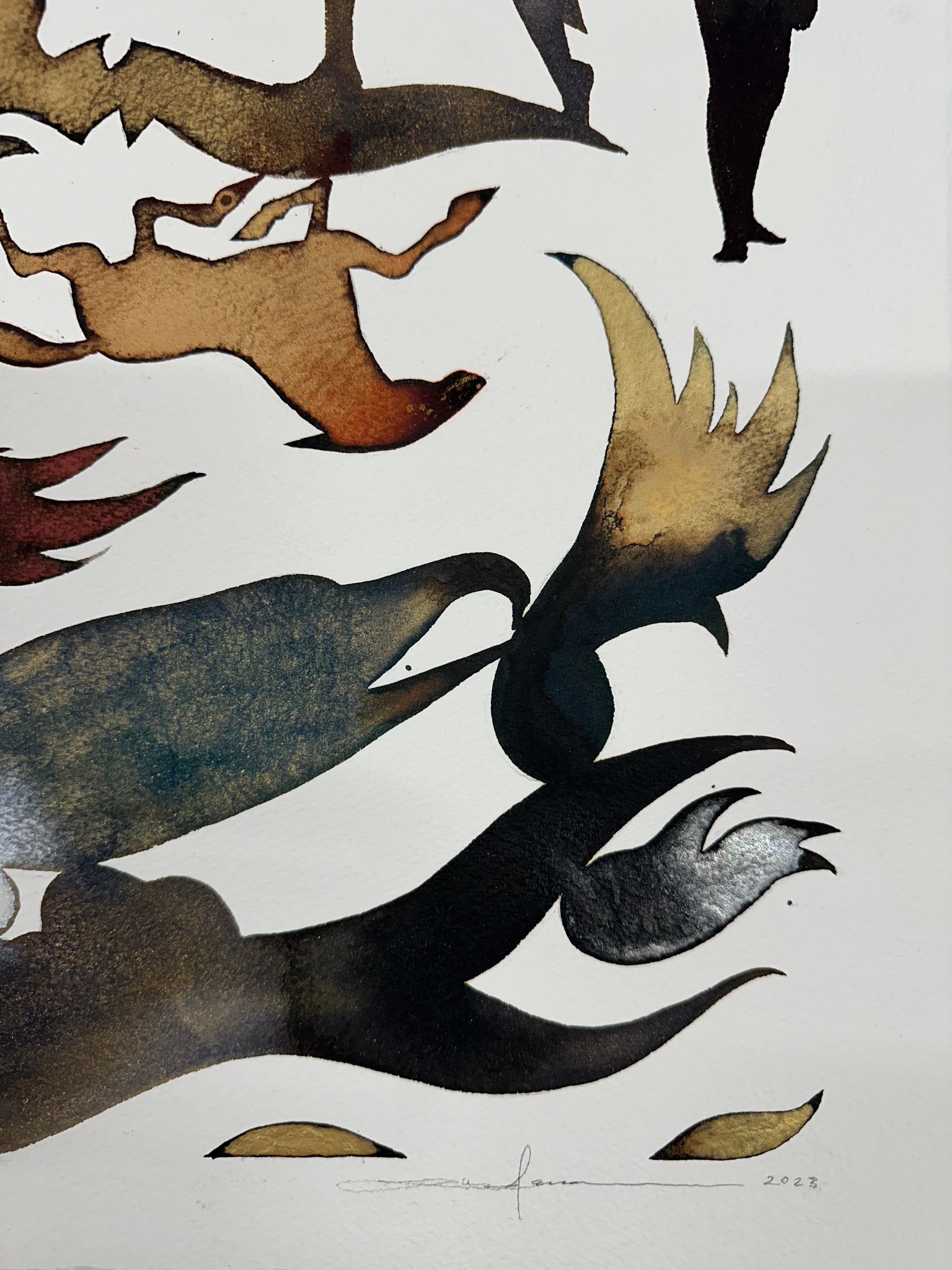 Arrangement quatre - Formes figuratives contemporaines d'animaux et de plantes, 2024 en vente 4