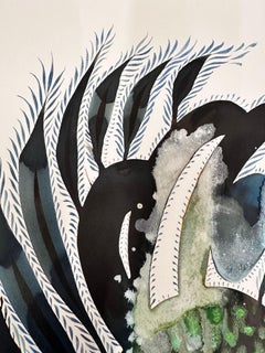 Delights 137 - Contemporary Abstract Shapes Pattern Gray Ochre Teal Gold, 2024