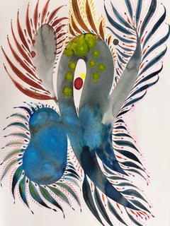 Delights 138 - Contemporary Abstract Shapes Pattern Blue Yellow Red, 2024 (en anglais)