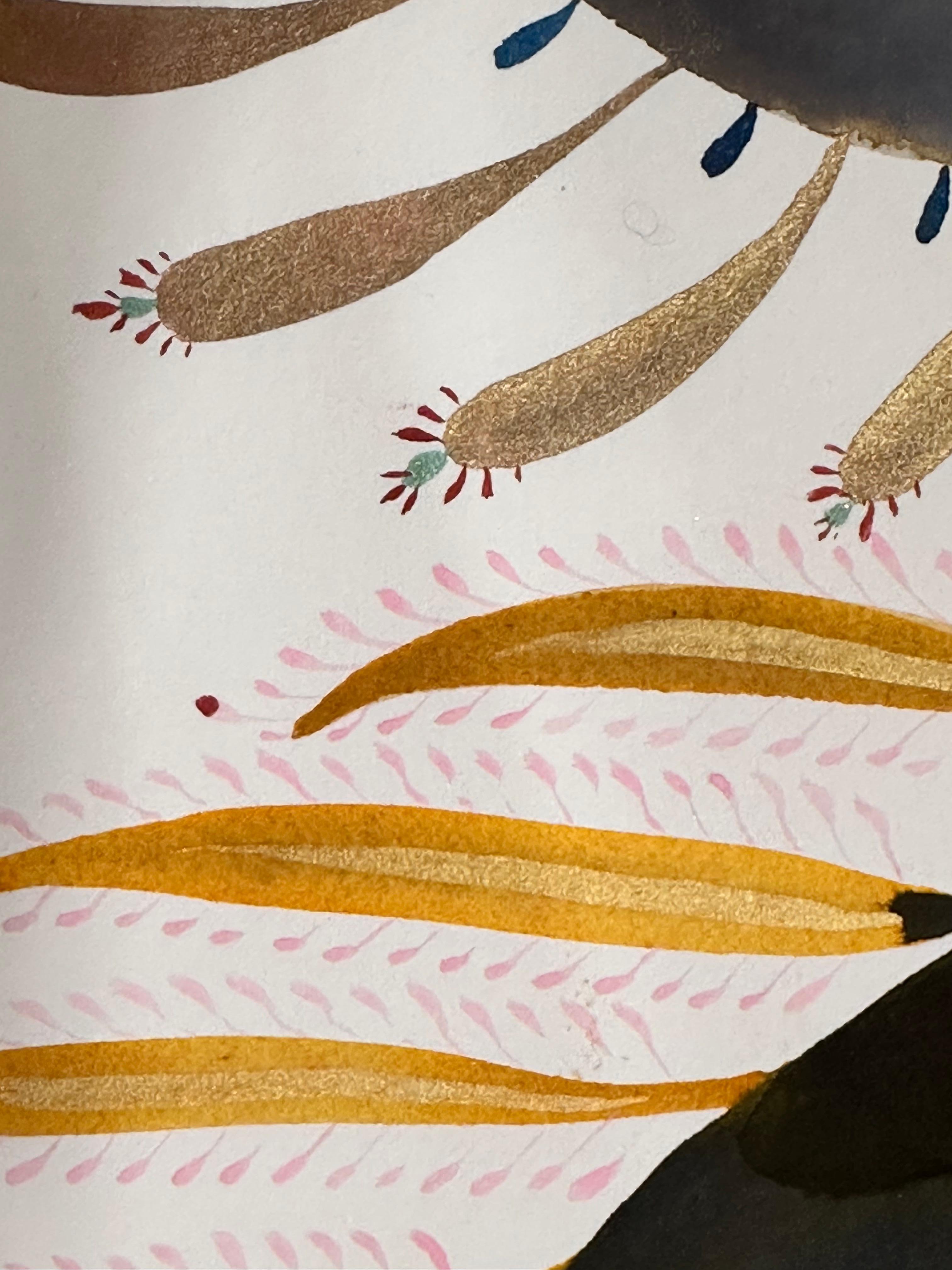 Delights 139 - Contemporary Abstract Shapes Pattern Bright Red Gray Mint, 2023 For Sale 2