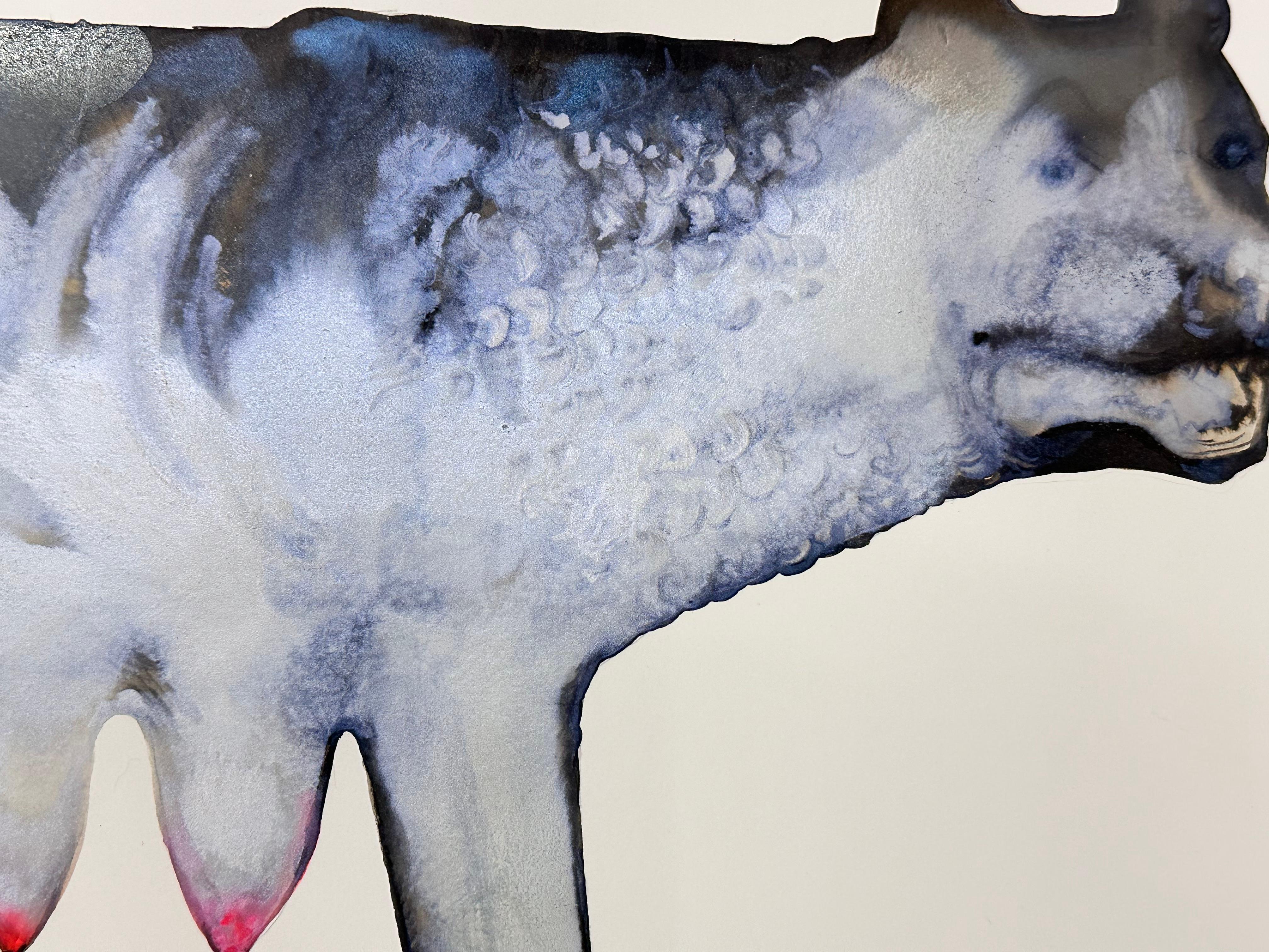 Madre I - Criatura Mítica Contemporánea Animal Gris Oscuro Rojo 2024 en venta 1