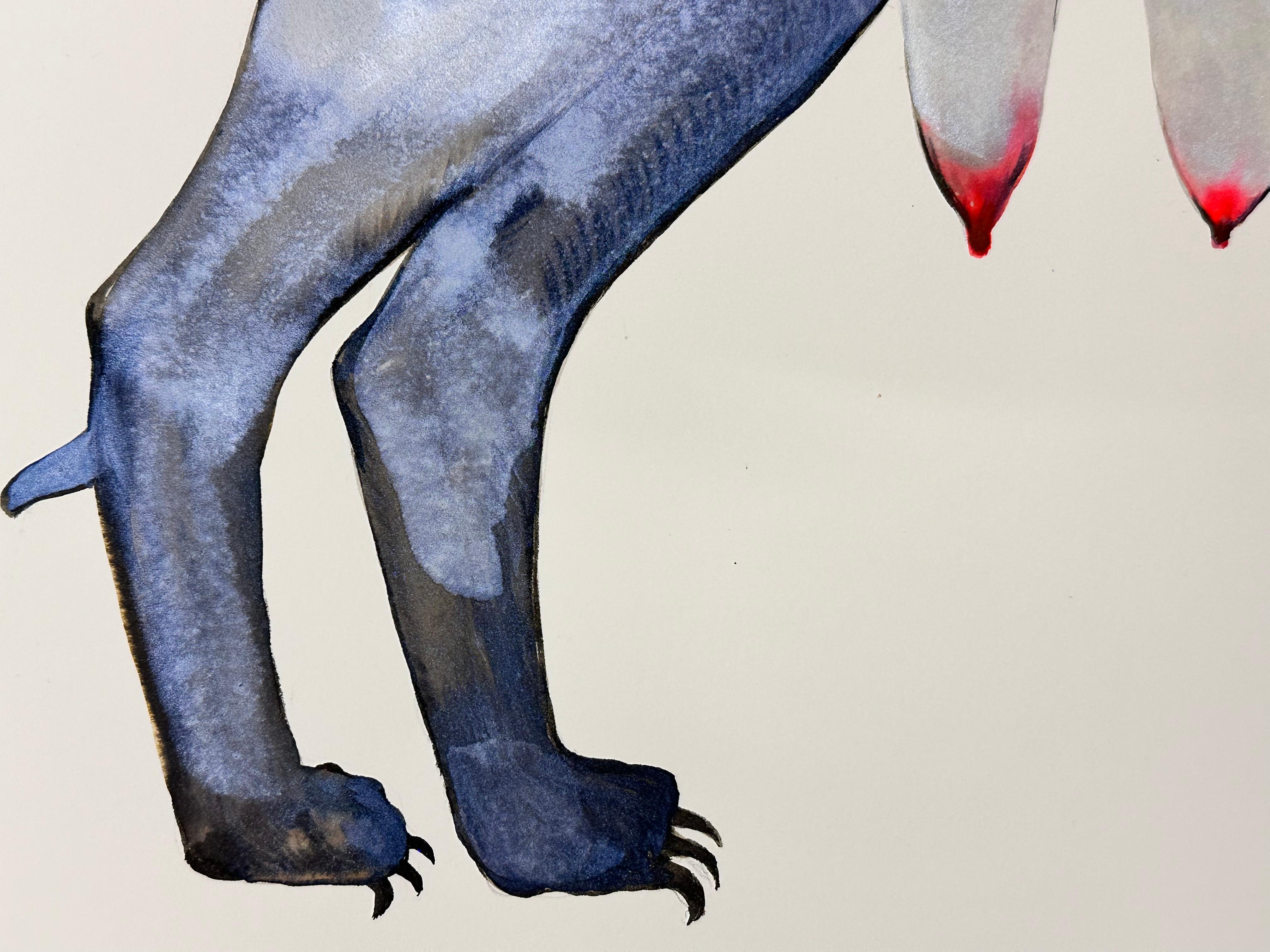Madre I - Criatura Mítica Contemporánea Animal Gris Oscuro Rojo 2024 en venta 3