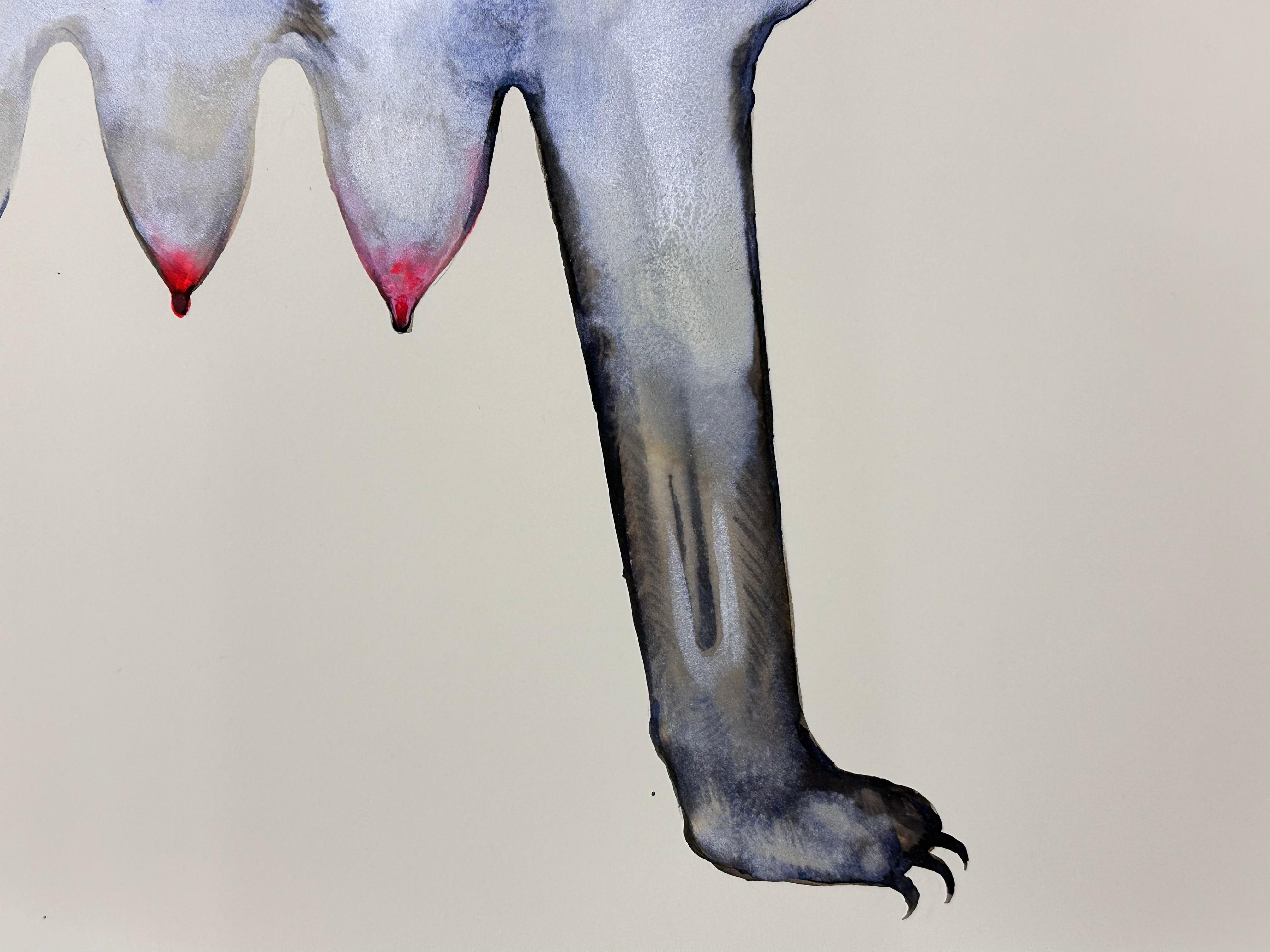 Madre I - Criatura Mítica Contemporánea Animal Gris Oscuro Rojo 2024 en venta 4