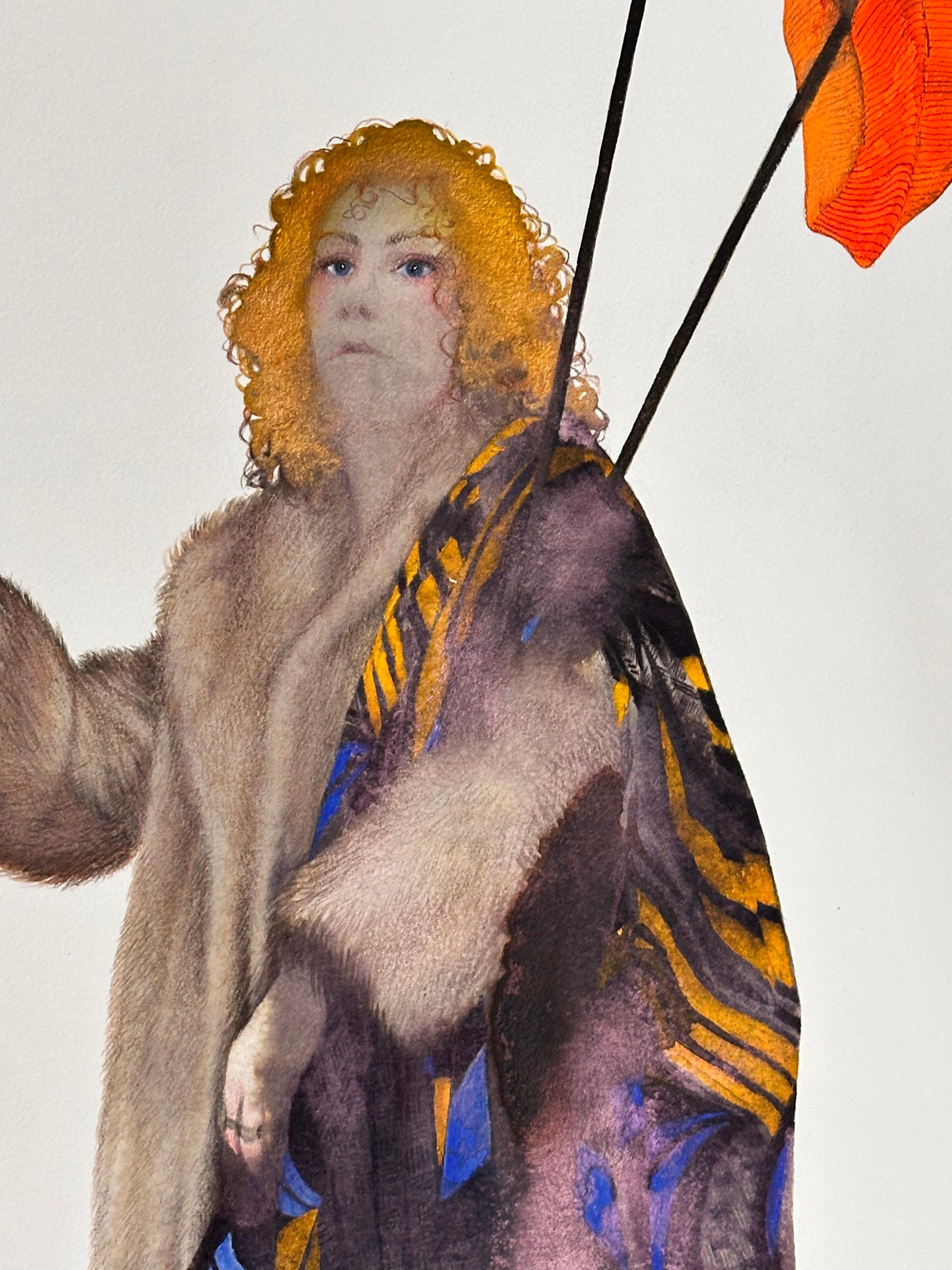 Nunca Hecho VIII - Silueta Figurativa Femenina Contemporánea Rojo Marrón, 2024 - Painting Contemporáneo de June Glasson