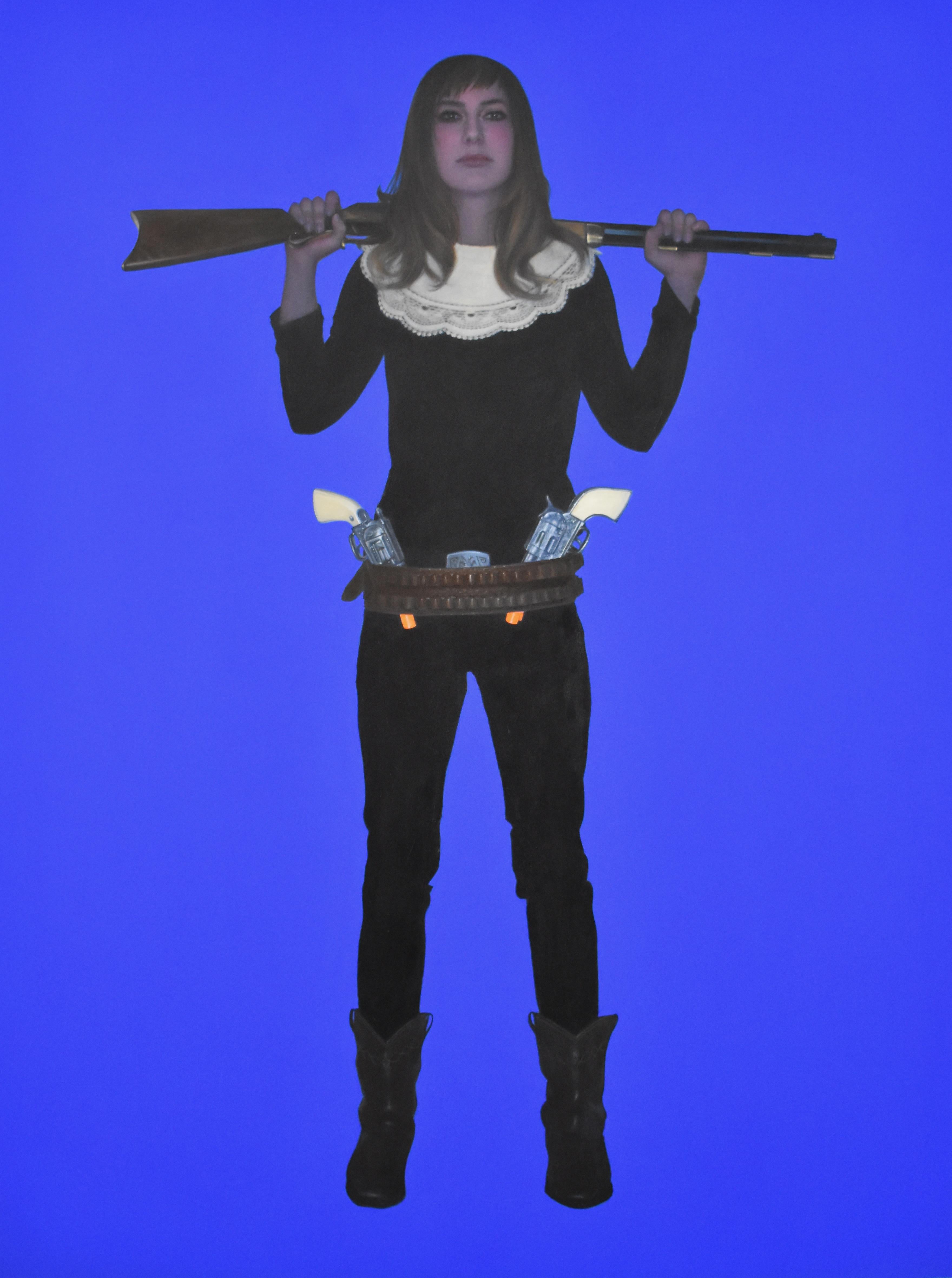 Susannah e la sua pistola II - Painting di June Glasson