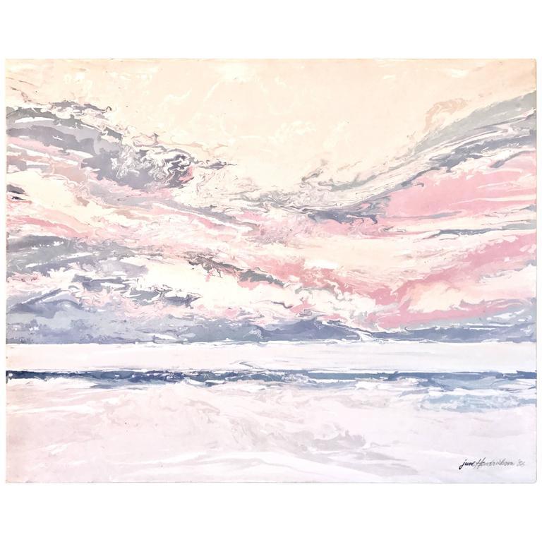 Américain Peinture à l'huile contemporaine « Sunset » de June Hendrickson, États-Unis, 1986 en vente
