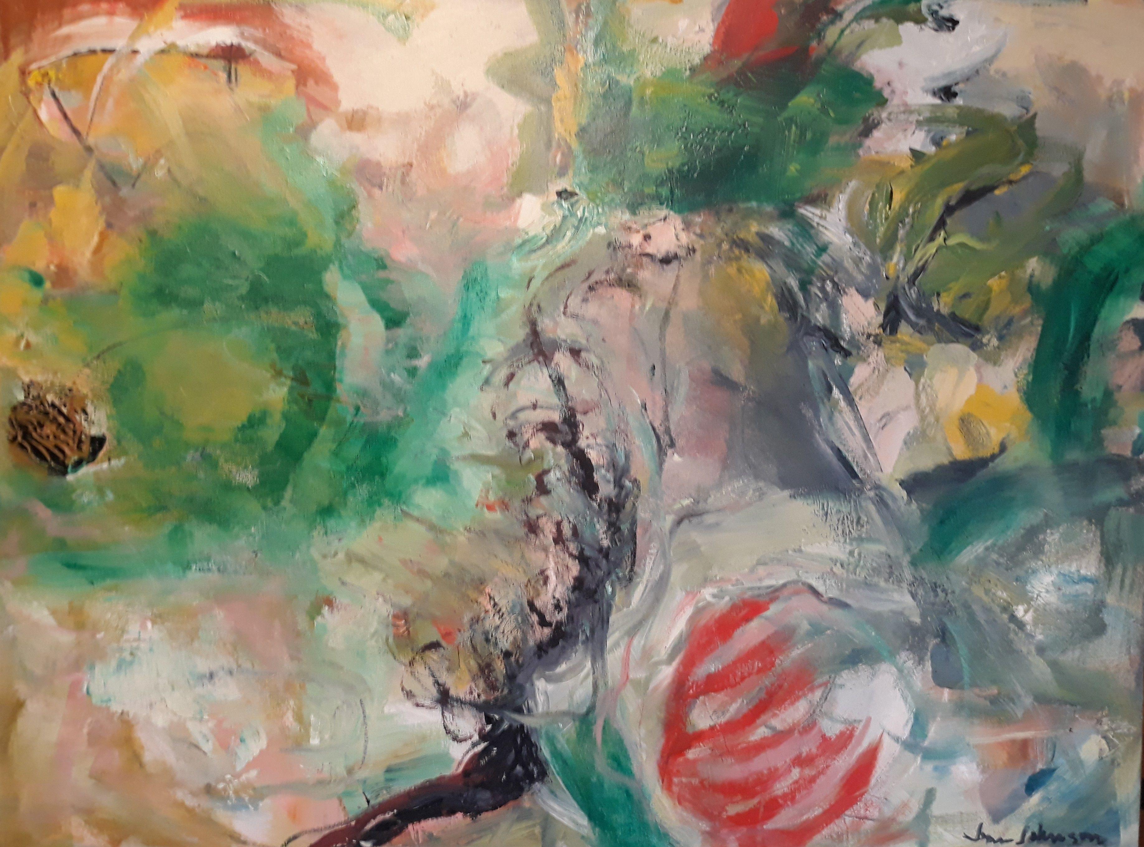 Abstract Painting di June Johnson - "Le mie mutande", Pittura, Acrilico su tela