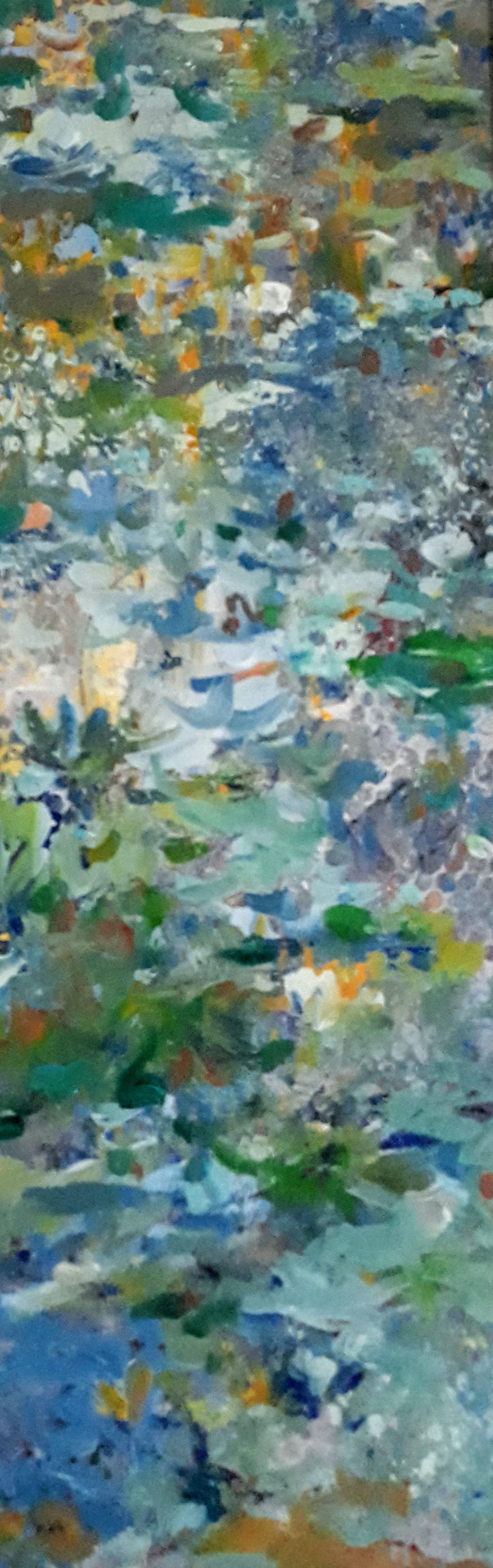 Abstract Painting di June Johnson - "Sentiero di smeraldo", Pittura, Acrilico su tela