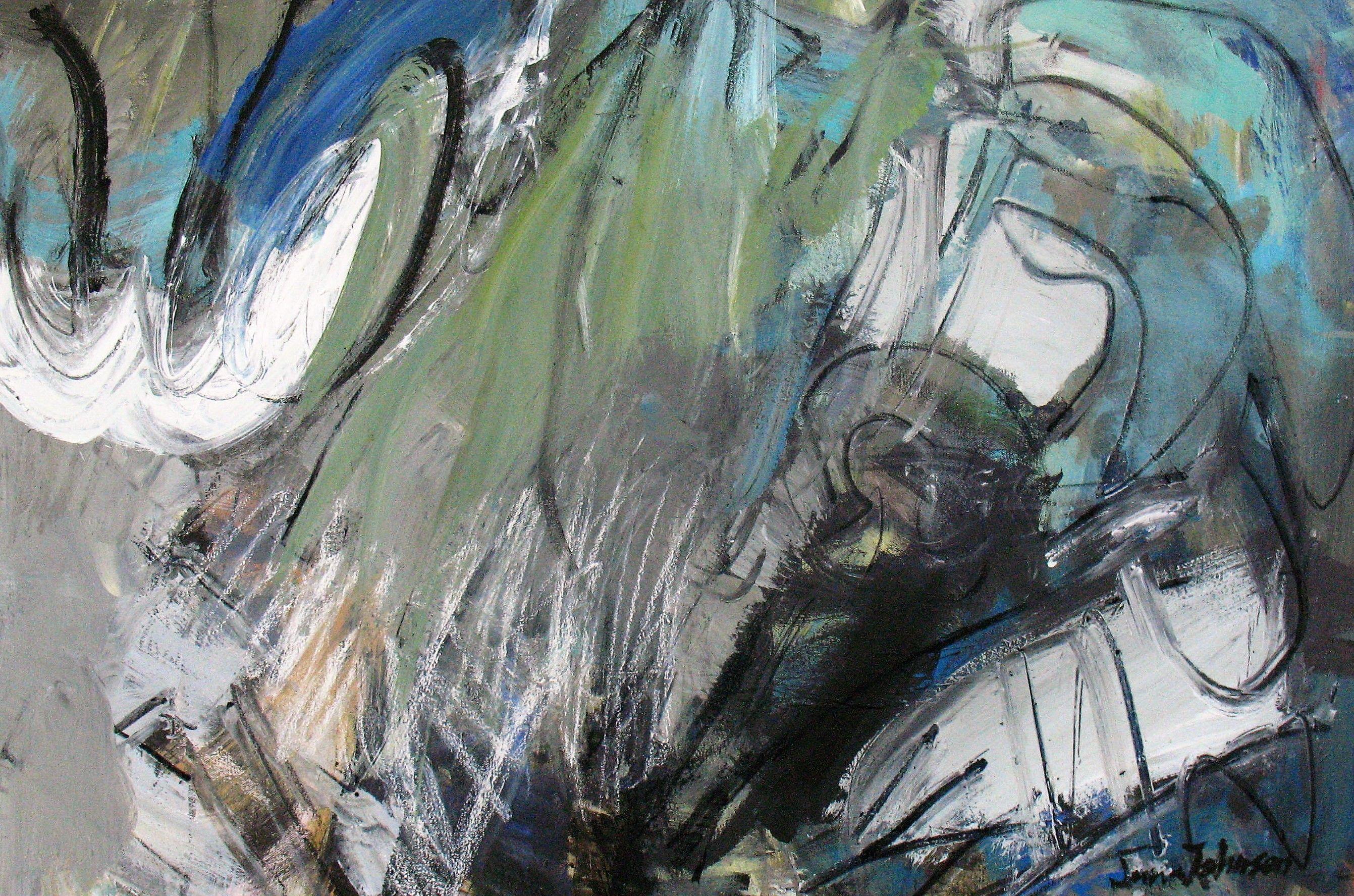 Abstract Painting de June Johnson - Jack Hammer, Pintura, Acrílico sobre lienzo