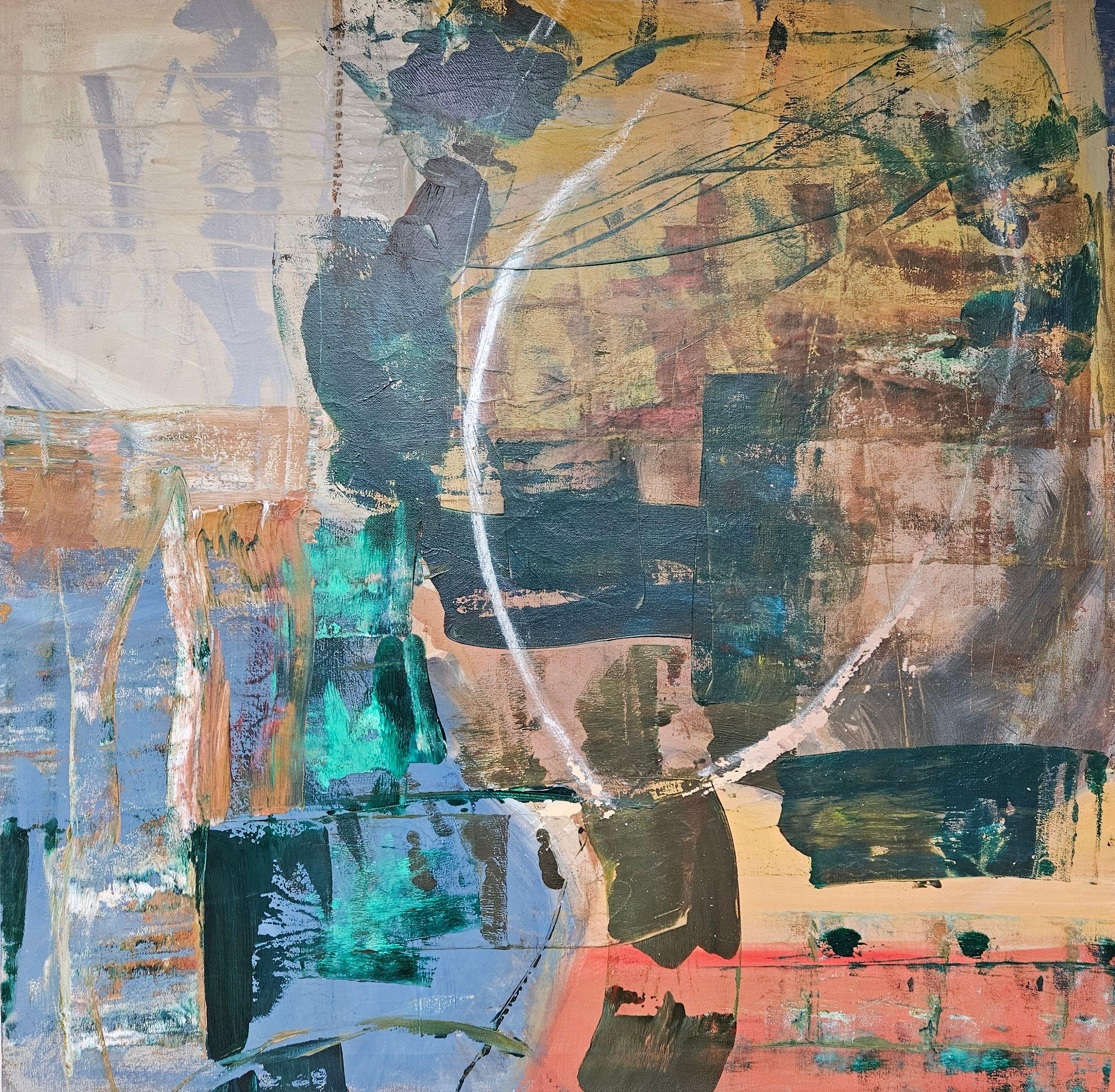 June Johnson Abstract Painting – "Königin der Lichterketten", Gemälde, Acryl auf Leinwand