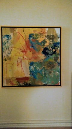 "Red And Teal", Painting, Acrylic on Canvas