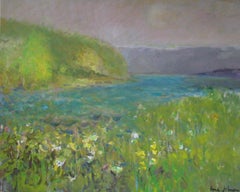 Sommer Afternoon Along the River, Gemälde, Acryl auf Leinwand