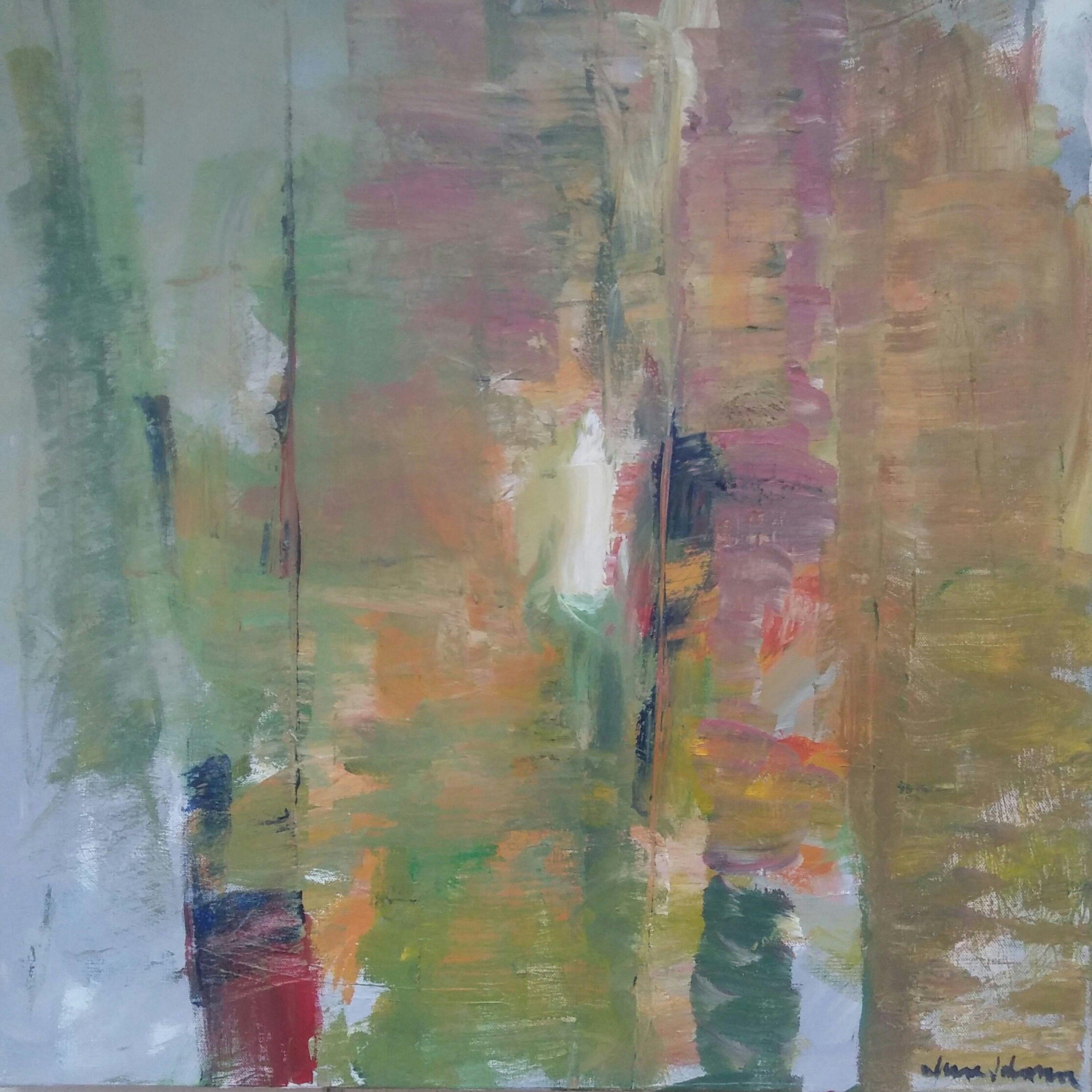 June Johnson Abstract Painting - "Tree Washing", Painting, Acrylic on Canvas