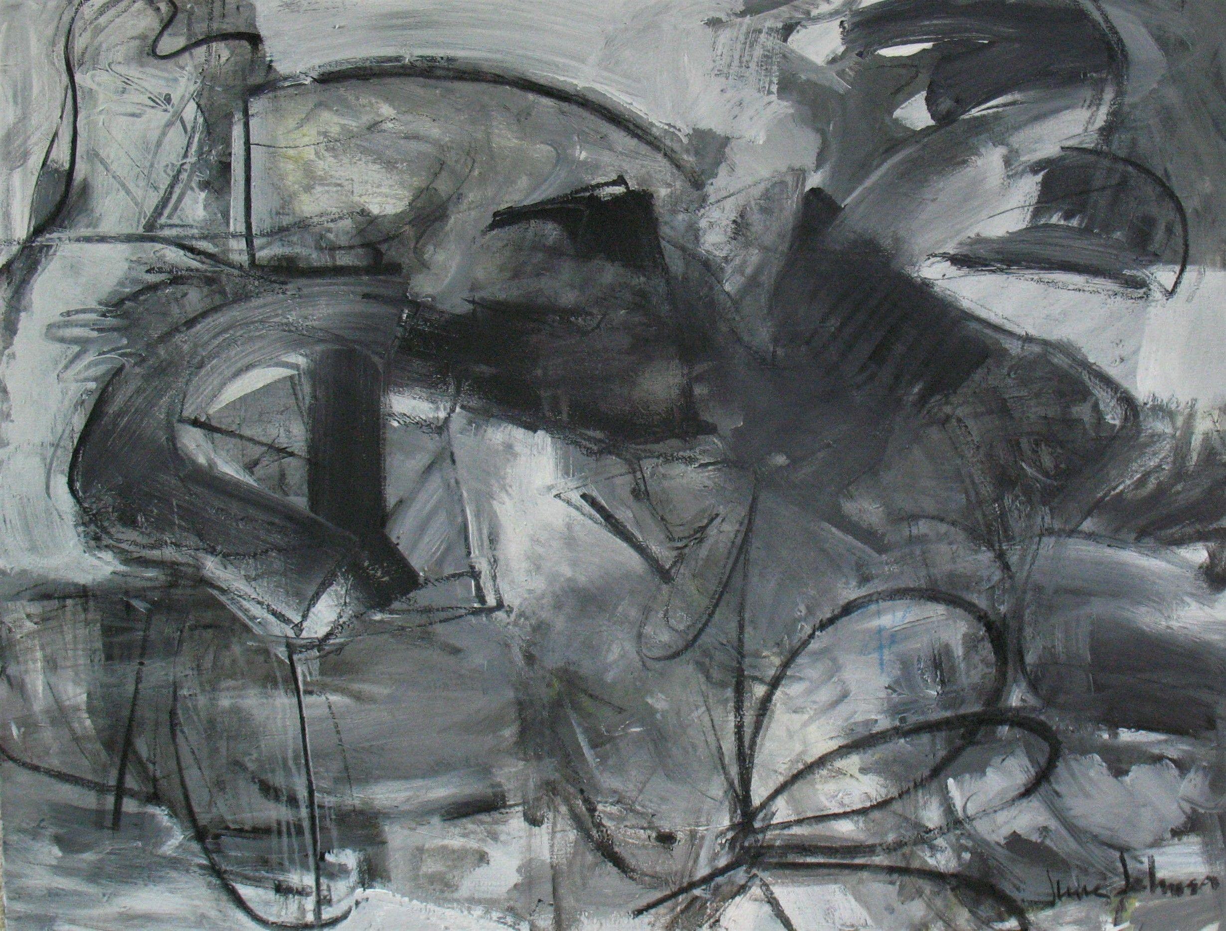 Abstract Painting di June Johnson - Sotto il cappuccio, Pittura, Acrilico su tela