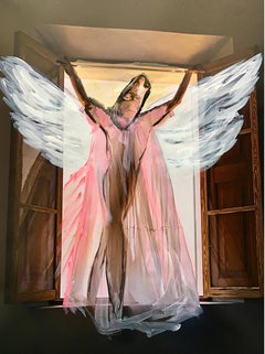"Angel A, " 2018 unique artwork by June Kim