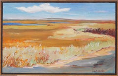 Antikes amerikanisches impressionistisches Ölgemälde, Hamptons Wetlands, gerahmte Landschaft