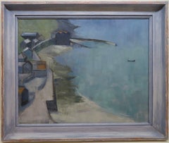 June Miles Feiler - ORIGINAL Vintage Impressionist CORNISH Marine OIL PAINTING