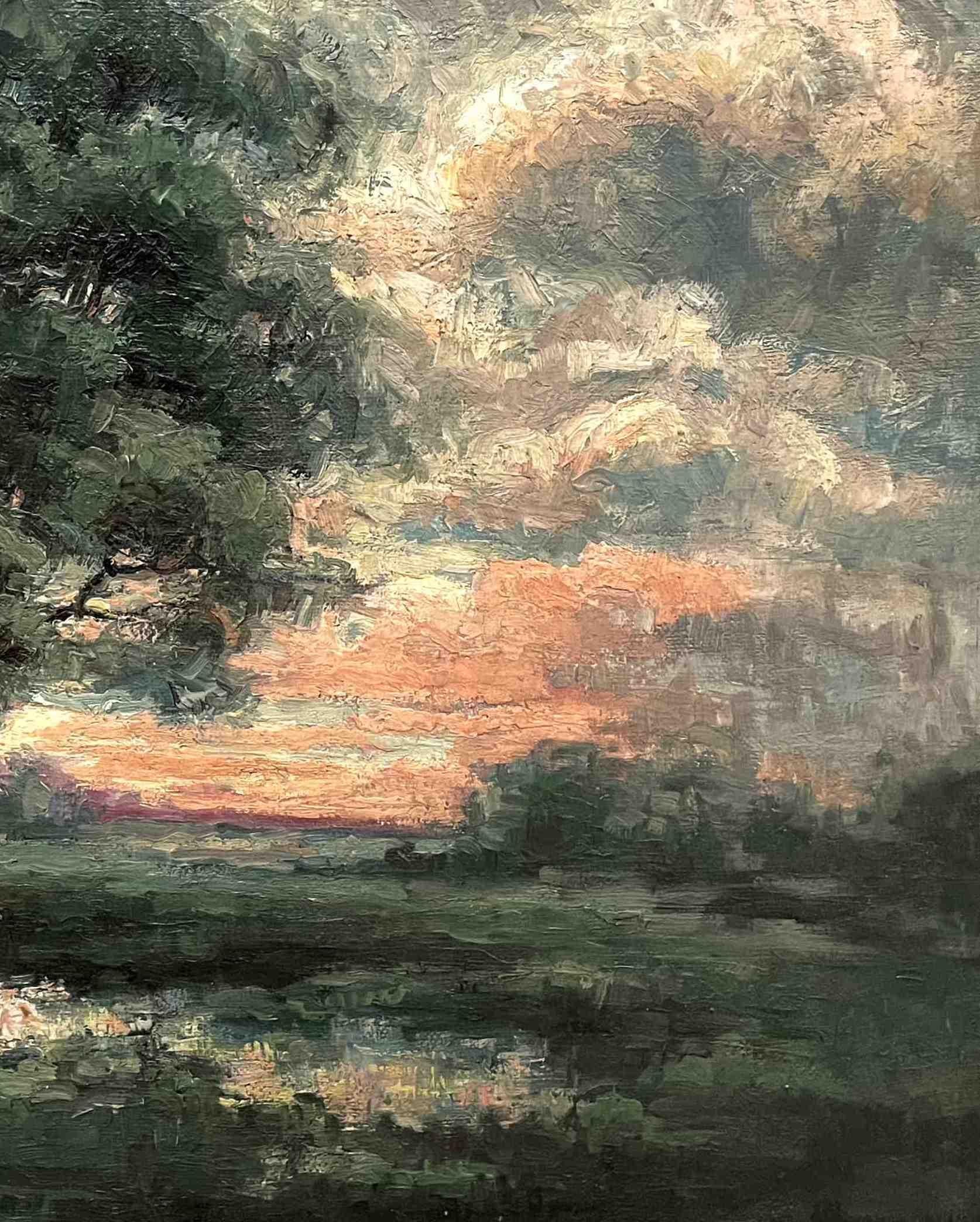 Atmosférico paisaje de verano de la artista June Rutledge, ca. 1925 en venta 3