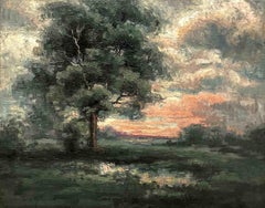 Atmosférico paisaje de verano de la artista June Rutledge, ca. 1925