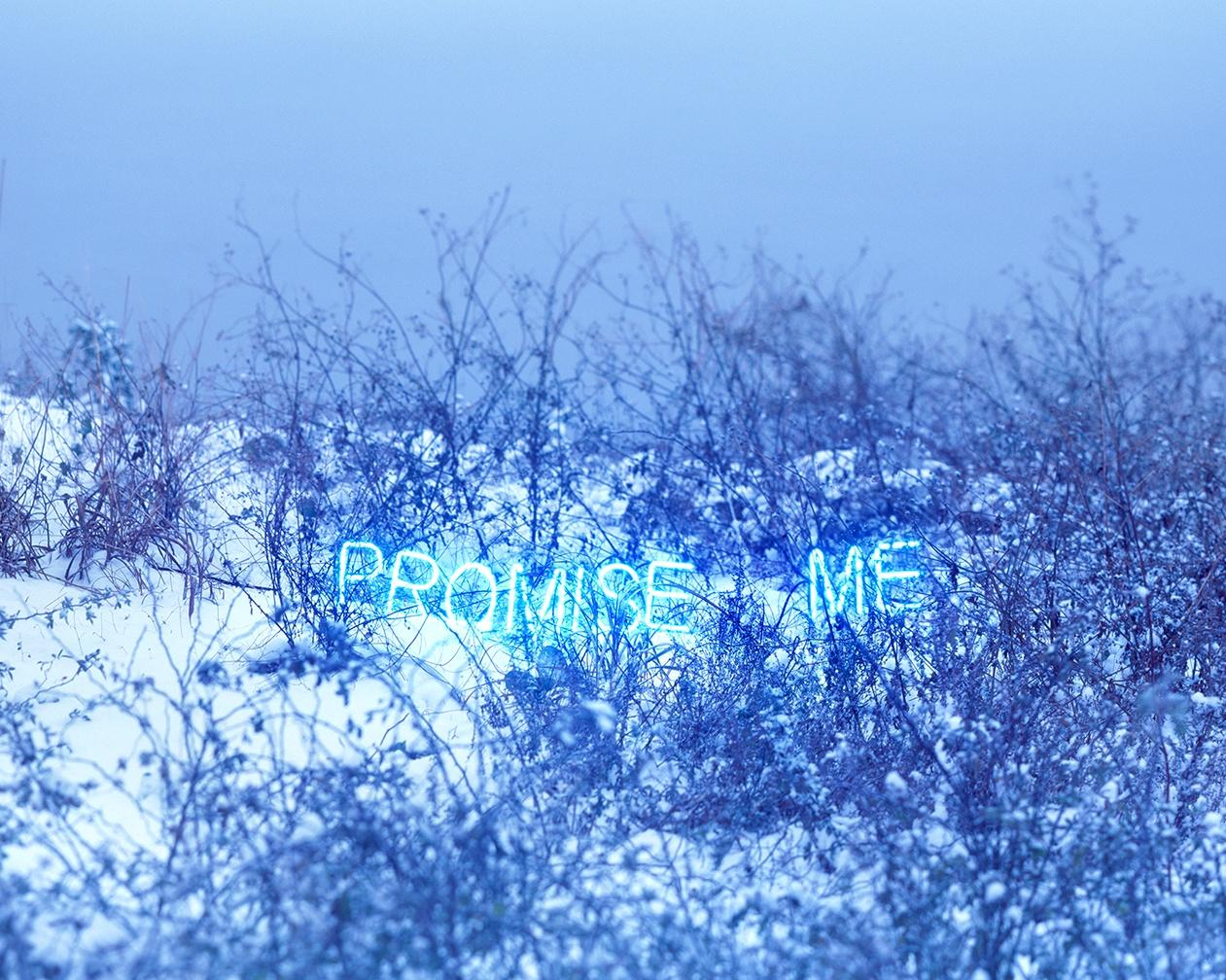 Me Promise Me  Jung Lee, Neon, Text, Installation, Symbol, Natur, Landschaft im Angebot 1