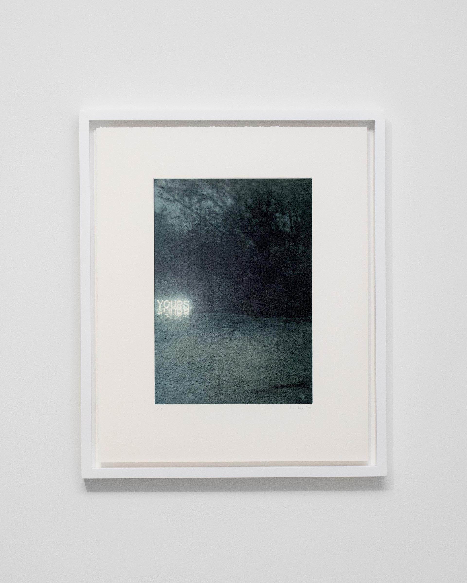 Yours (Blue), 2021 – Jung Lee, Neon, Text, Installation, Symbole, Landscape For Sale 3