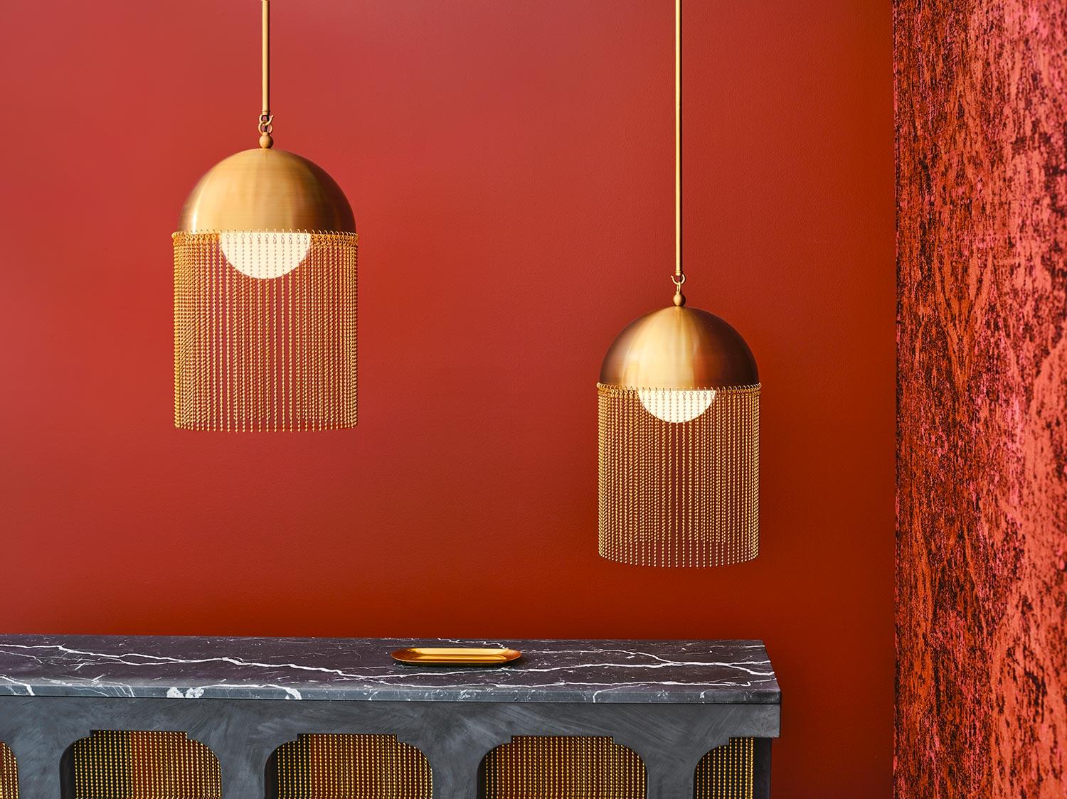 Brass Jung Pendant Lamp by Indo Made For Sale