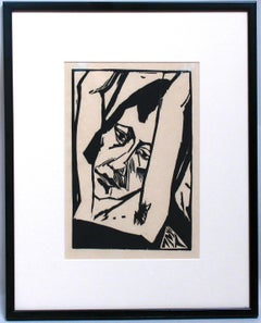 "Junges mädchen", Holzschnitt by Erich Heckel, 1920