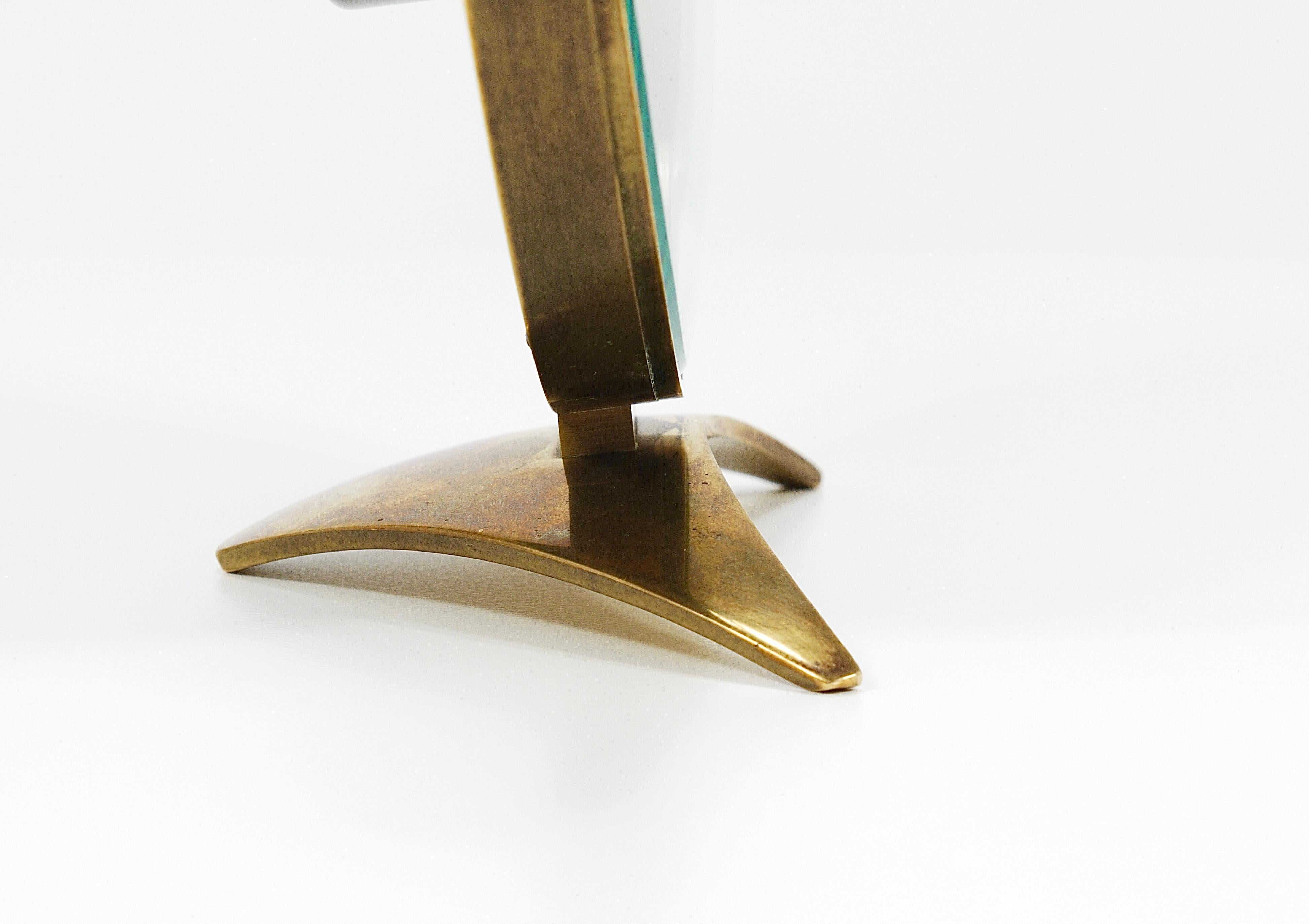 Junghans Meister Mid-Century Brass Table or Desk Clock, Germany, 1950s 7