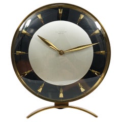 Vintage Junghans Meister Mid-Century Brass Table or Desk Clock, Germany, 1950s