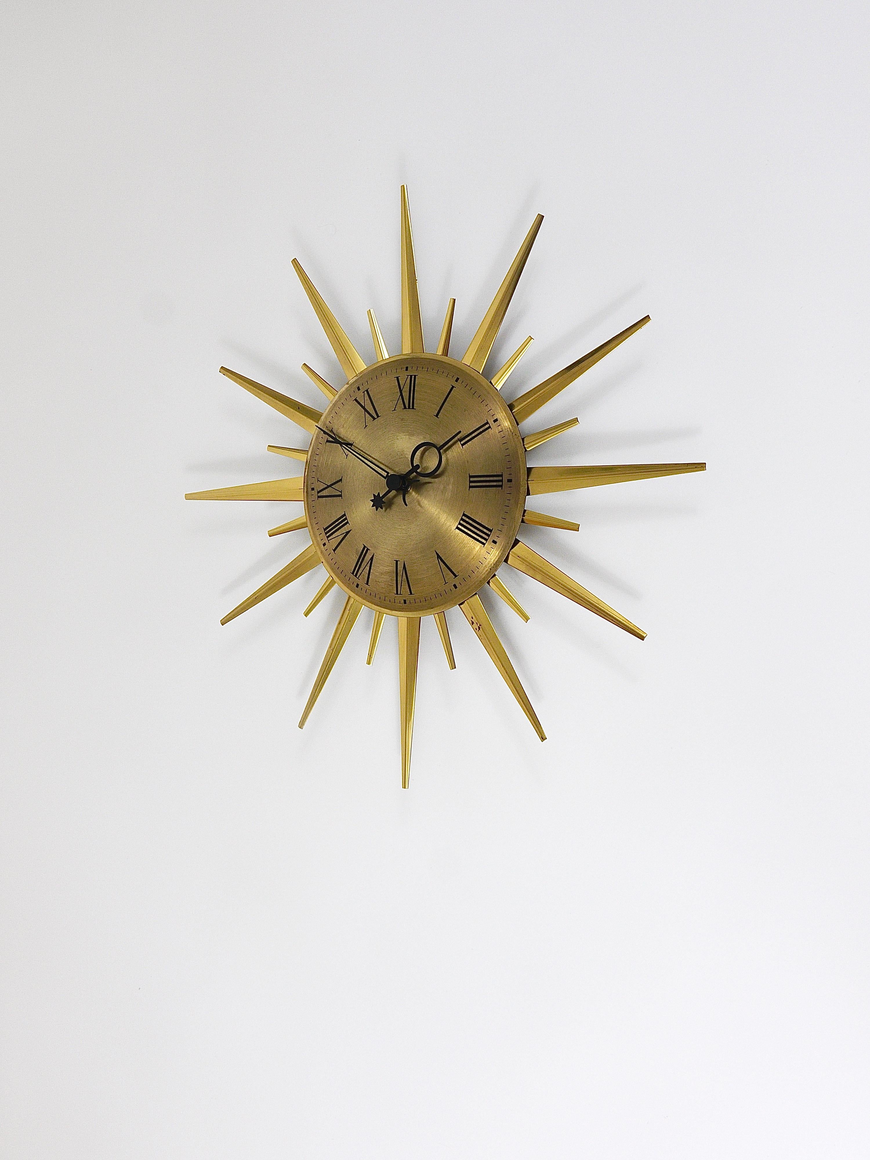 gold sunburst wall clock