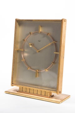 Junghans Mid-Century Modern Large Desk Clock with Jeweled Movement
