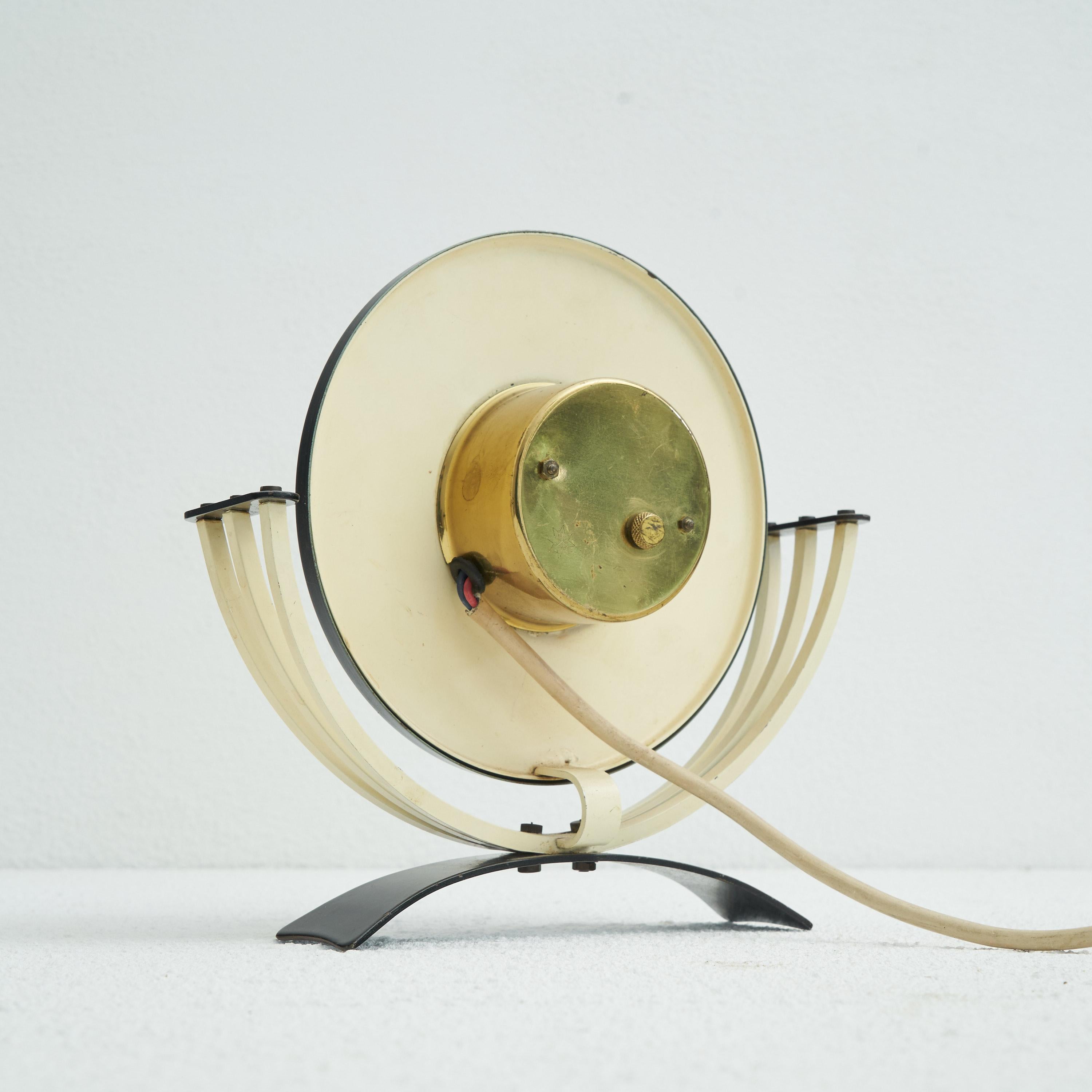 20th Century Junghans Mid-Century Table Clock in Metal and Brass, 1950s For Sale
