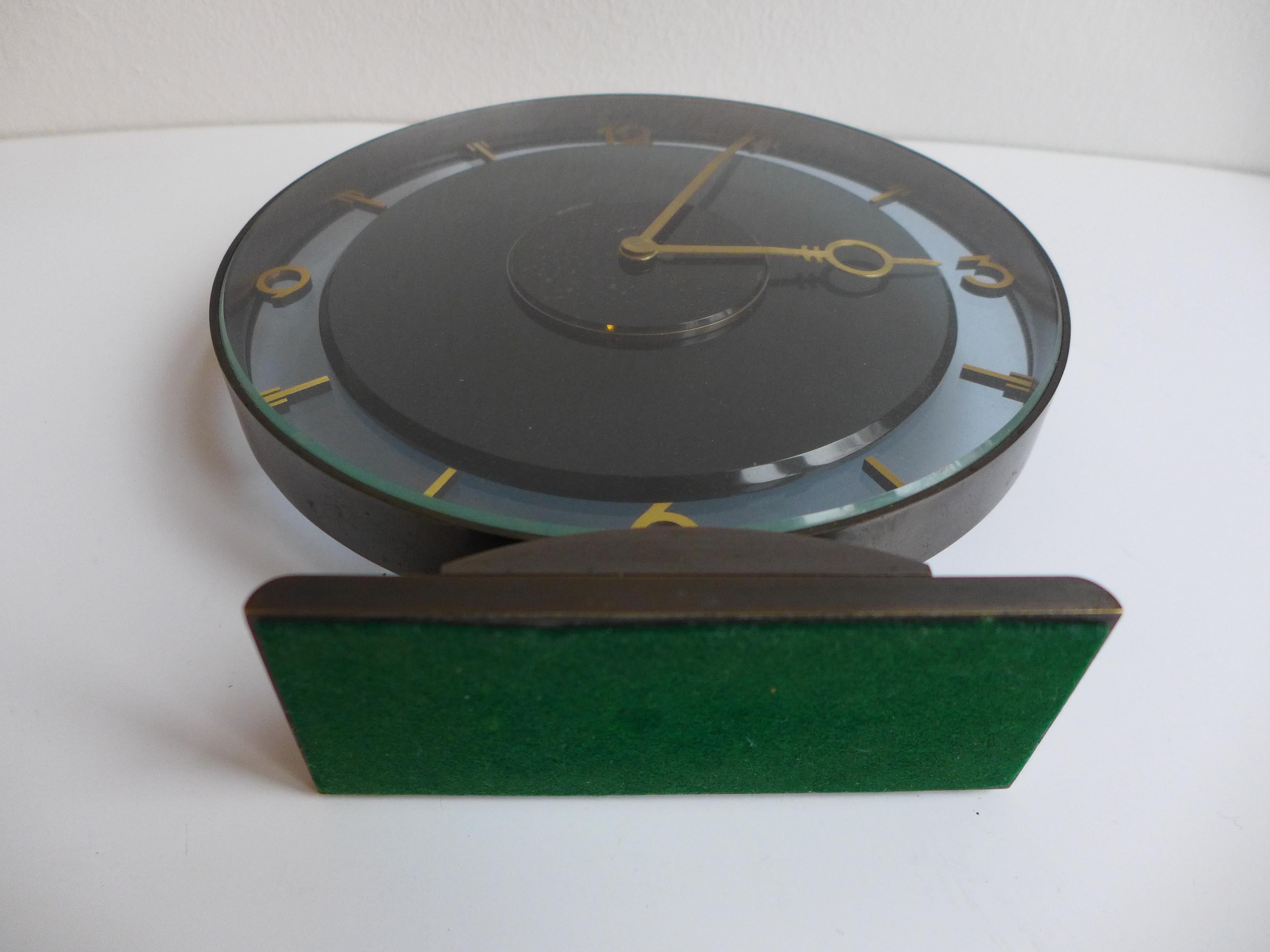 Metalwork Junghans Table-Clock designed by Heinrich Moller 1930 For Sale