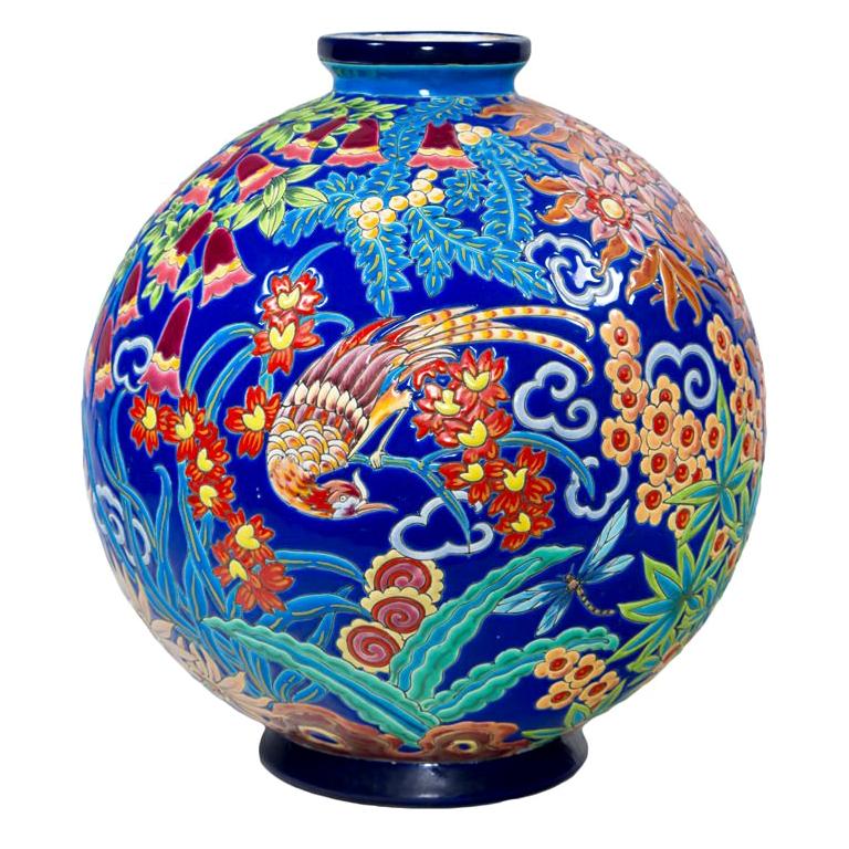 Jungle Bird Vase by, Longwy