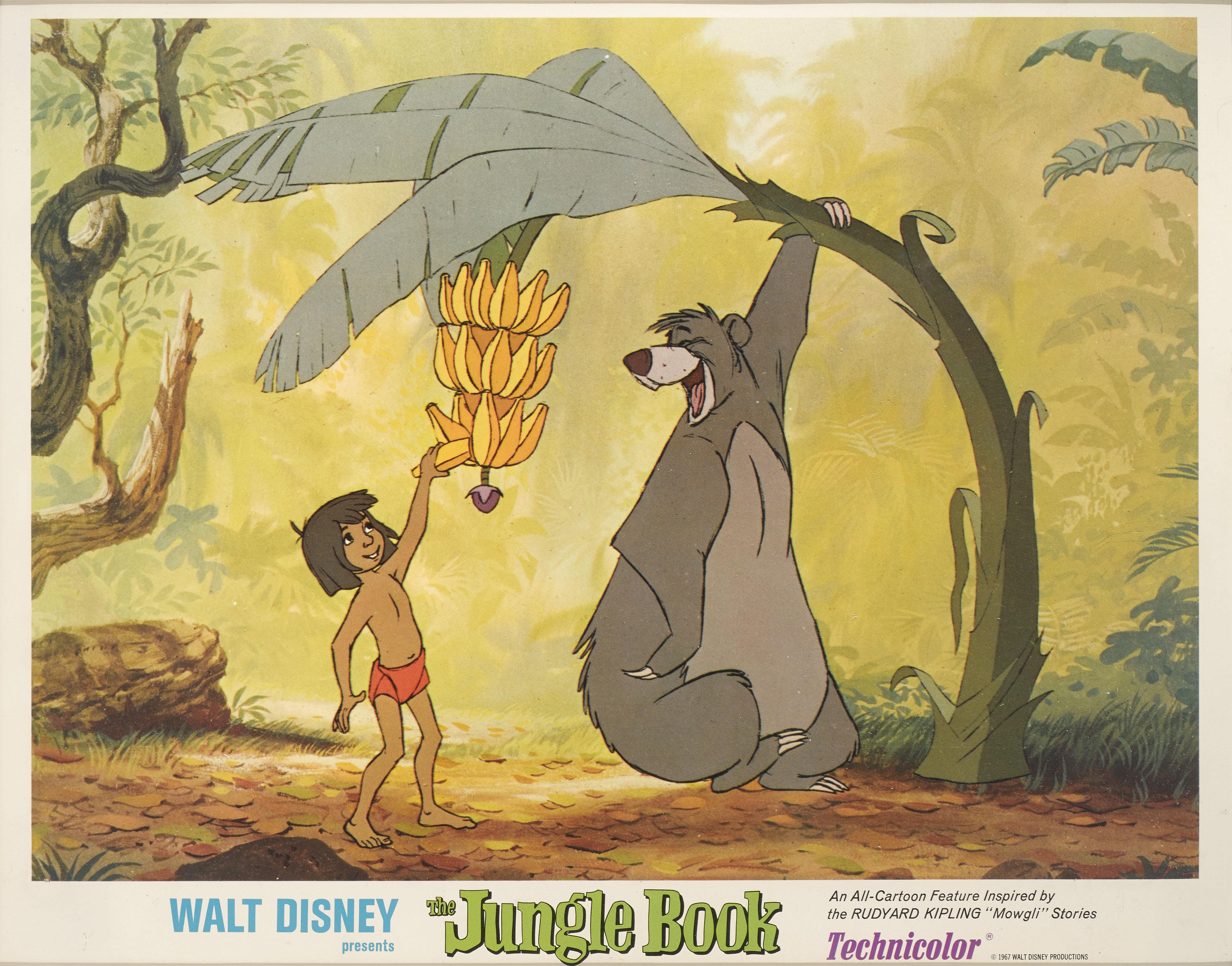 Original US-Lobbykarte, die 1967 in amerikanischen Kinos zur Werbung für Disneys Animationsklassiker verwendet wurde.
Der Film enthielt den berühmten Song The Bare Necessities von Terry Gilkyson.
Diese Lobbykarte ist in einem Sapele-Holzrahmen mit