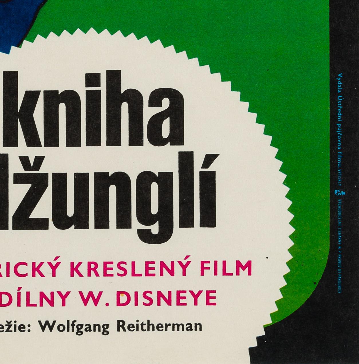 20th Century Jungle Book Original Czech Film Movie Poster, Hlavaty, 1974 Vintage Rare Disney