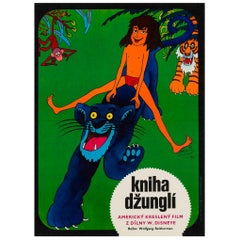 Jungle Book Original Czech Film Movie Poster, Hlavaty, 1974 Vintage Rare Disney