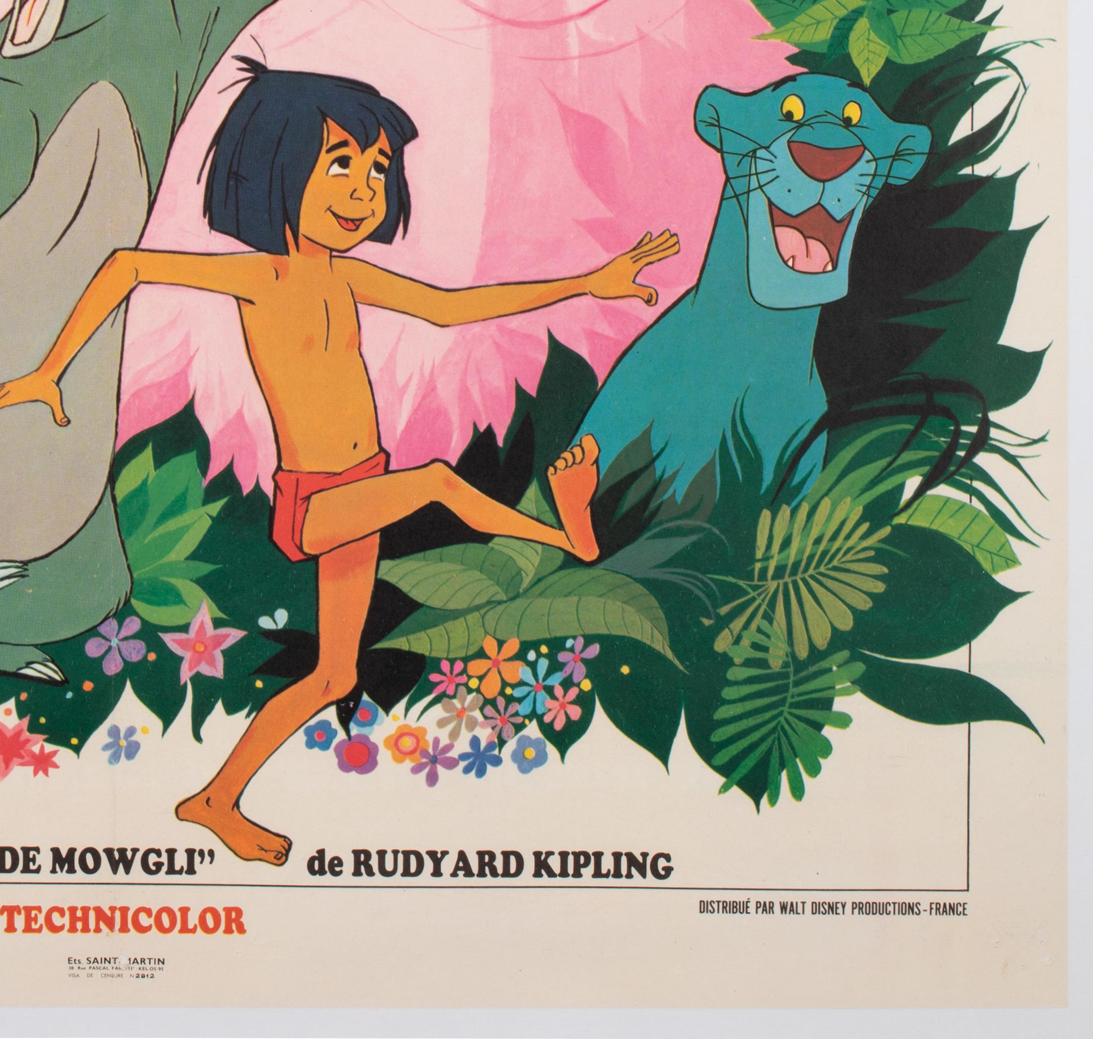 Français Affiche d'origine du film français Jungle Book ( Livre Jungle Book), 1968 en vente
