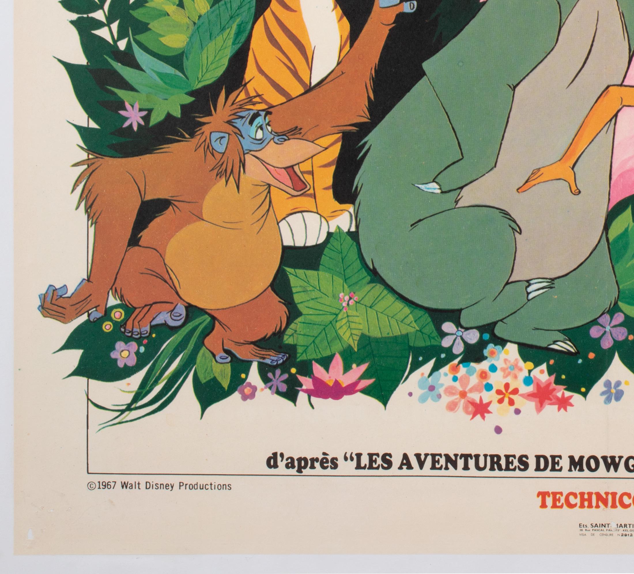 Affiche d'origine du film français Jungle Book ( Livre Jungle Book), 1968 Excellent état - En vente à Bath, Somerset