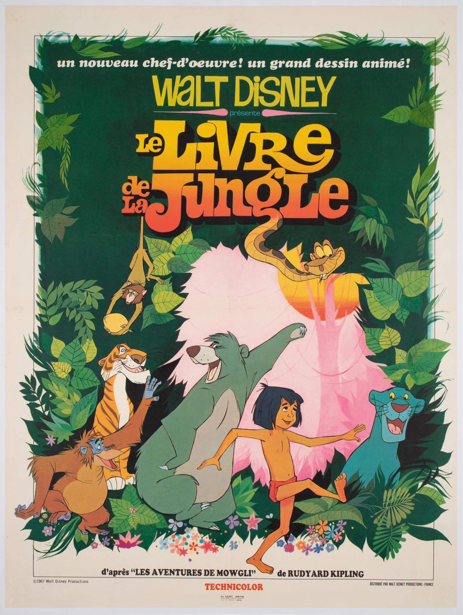 Affiche d'origine du film français Jungle Book ( Livre Jungle Book), 1968 en vente 3