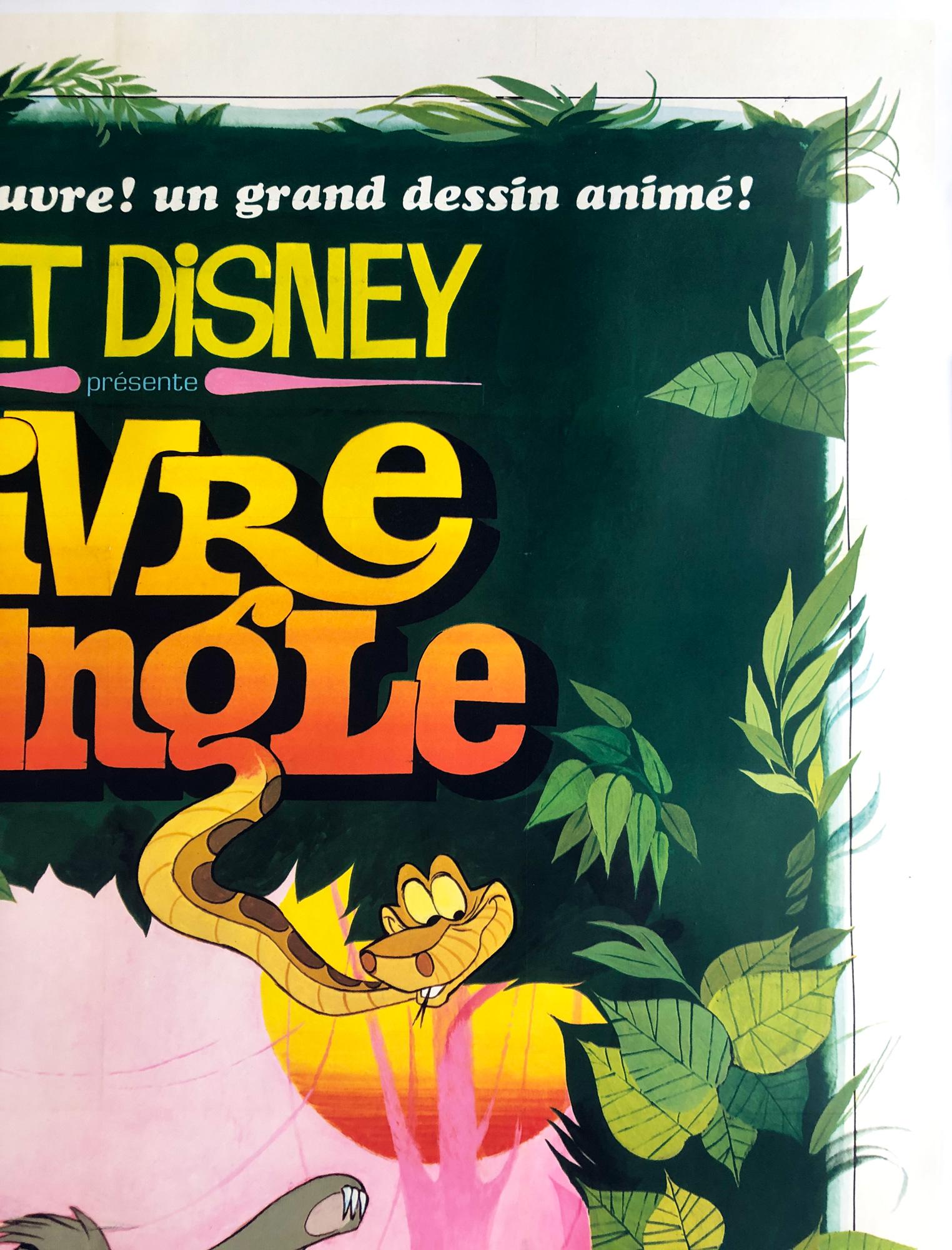 Linen Jungle Book Original French Grande Film Poster, 1967 For Sale