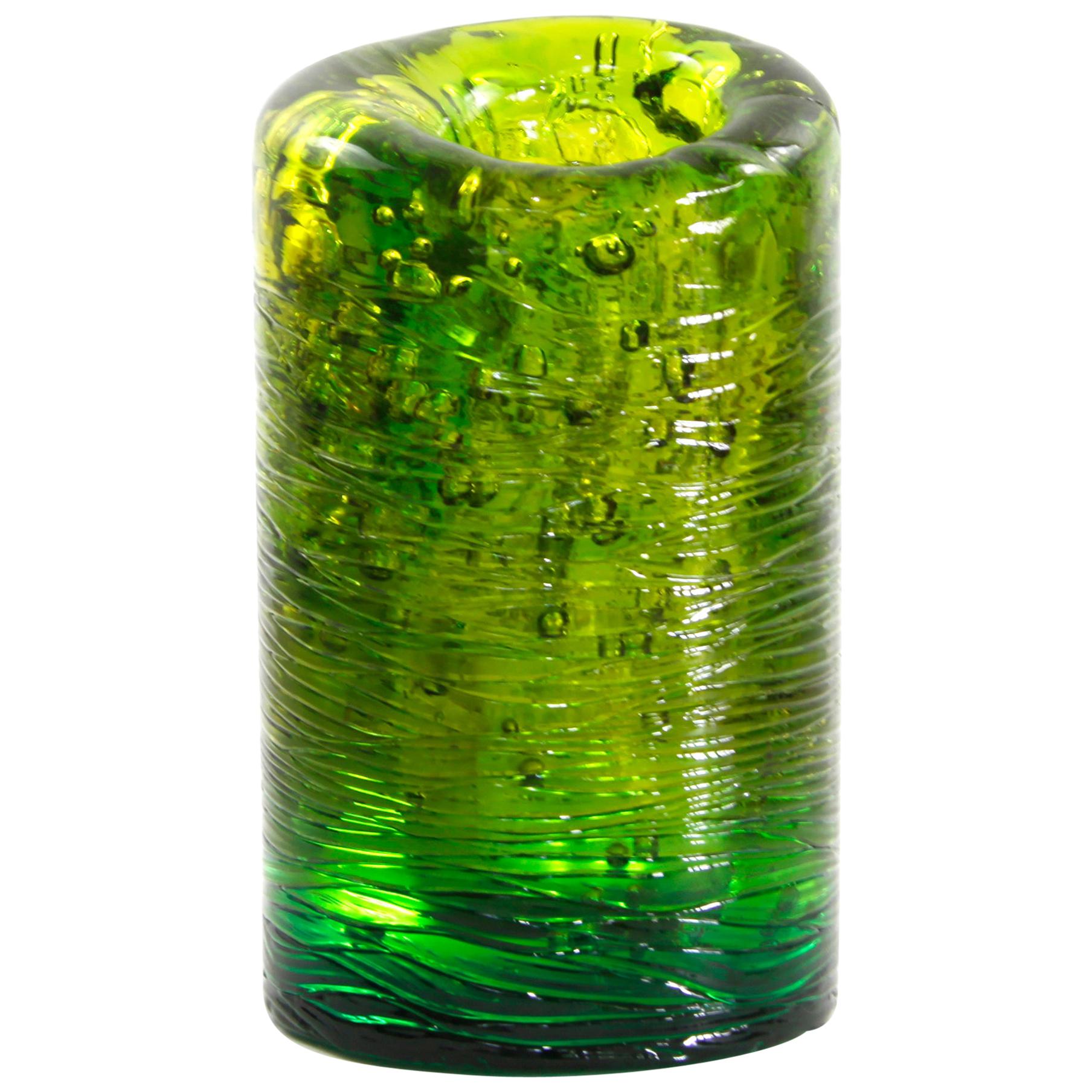 Grand vase contemporain Jungle, en vert citron monochrome, de Jacopo Foggini